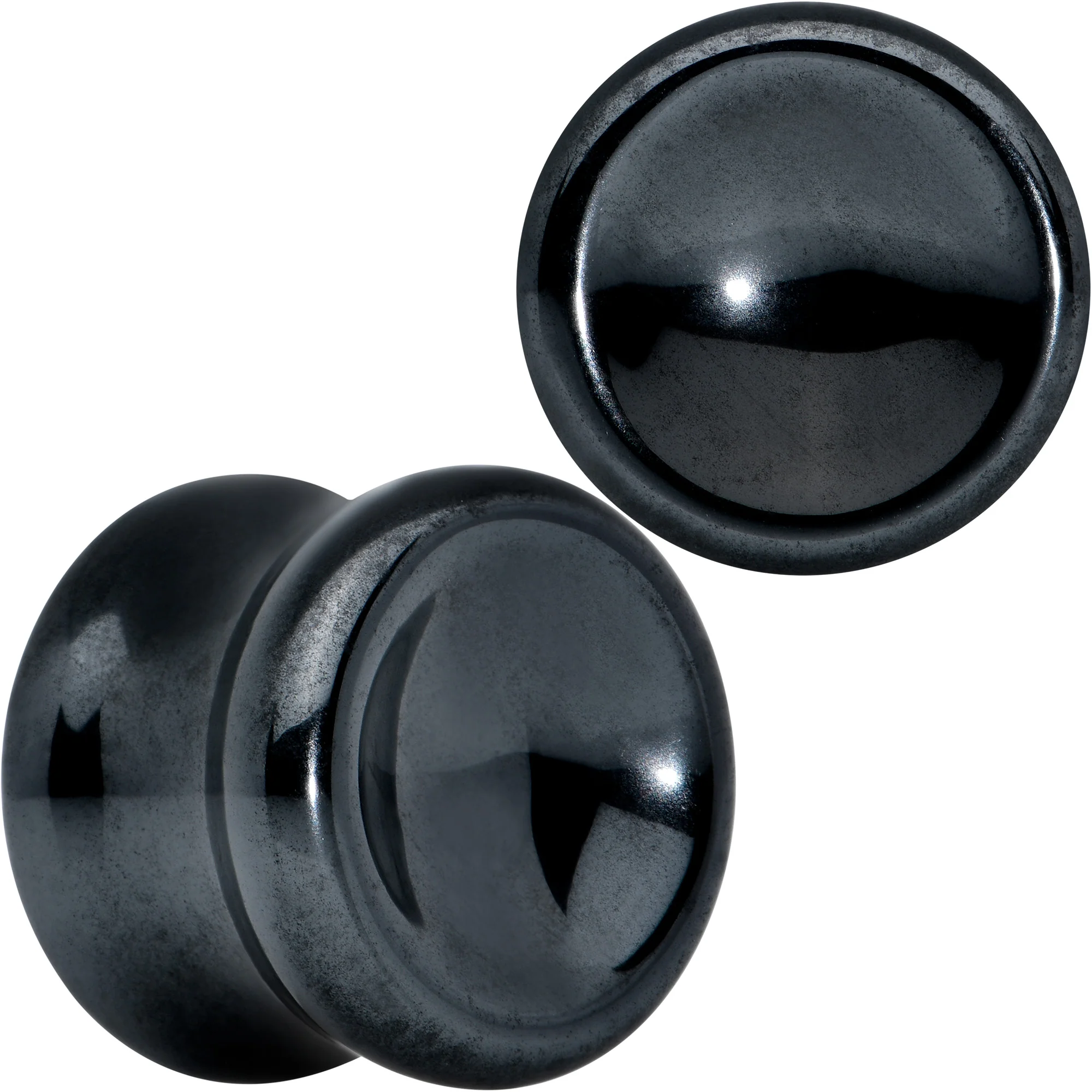 Black Hematite Concave Saddle Plug Set - Image 12