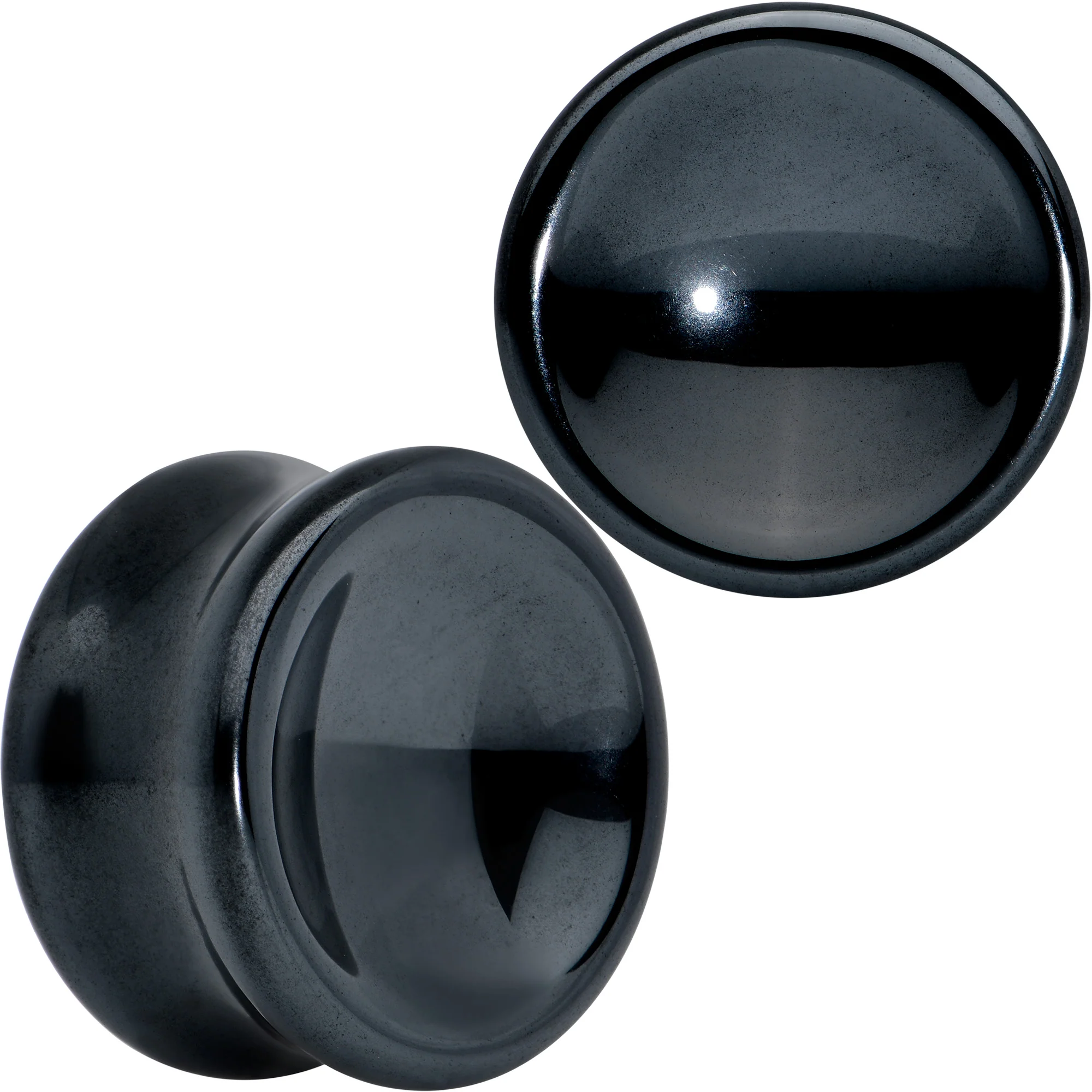 Black Hematite Concave Saddle Plug Set - Image 14