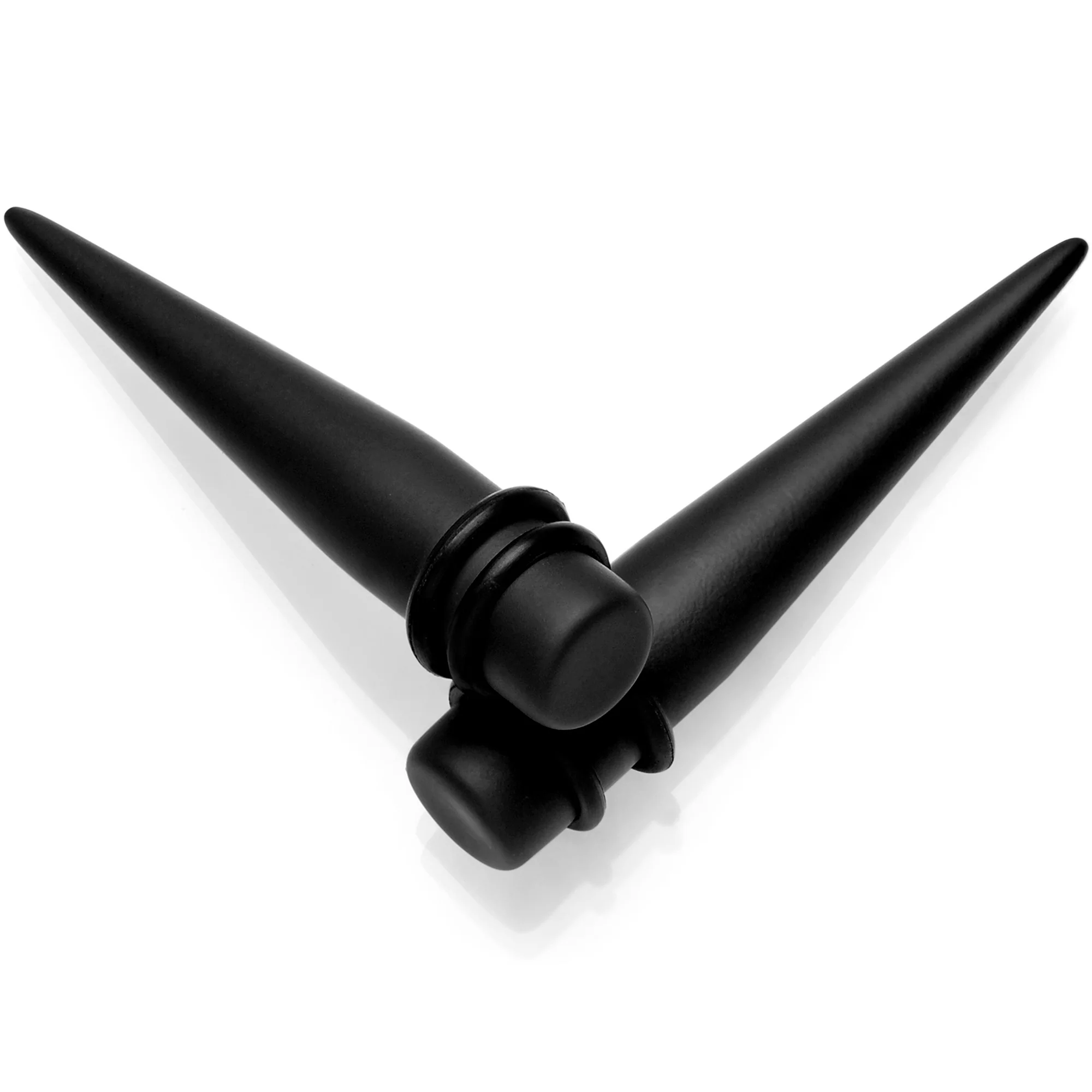 Black Matte Acrylic Straight Taper Set Available in Sizes 12G to 00G - Image 12