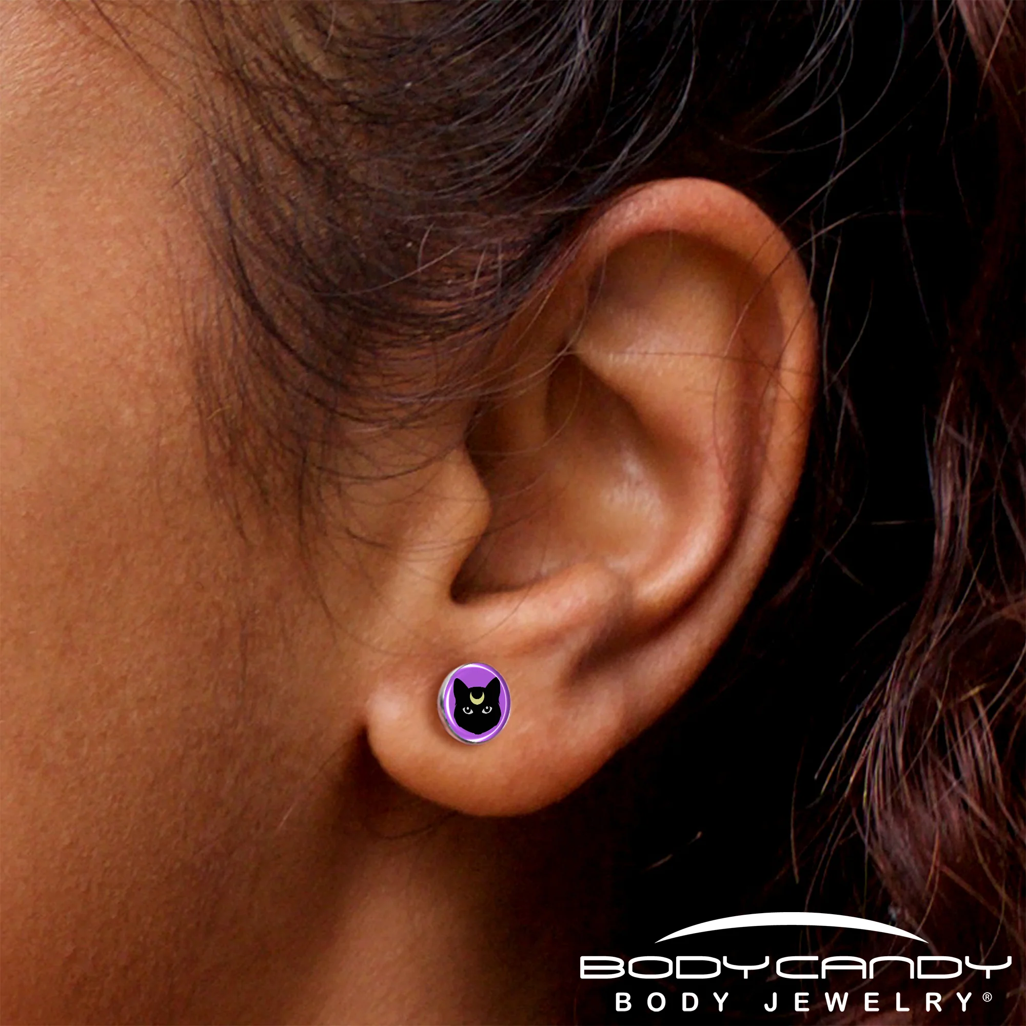 Black Mystic Kitty Cat Stud Earrings by Onyx O - Image 8
