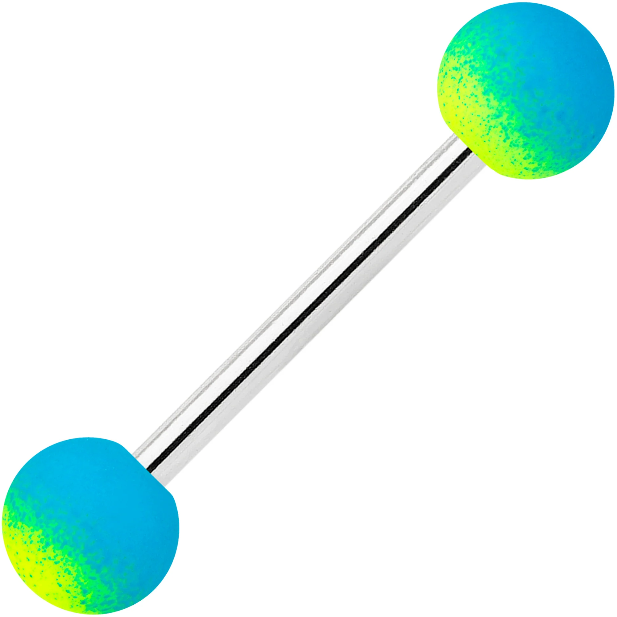 Black Peach Blue Pink Ombre Soft Finish Barbell Tongue Ring Set of 4 - Image 3