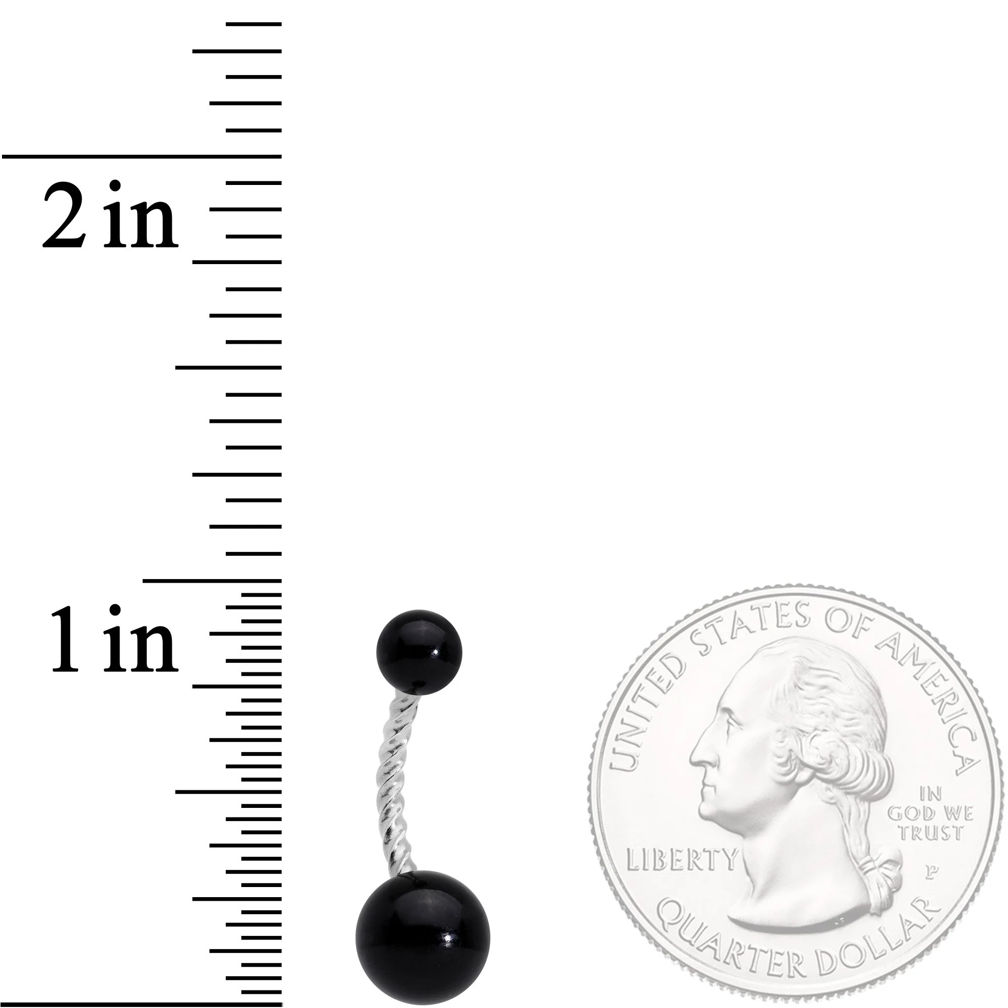 Black Pearlescent Totally Twisted Belly Ring - Image 2
