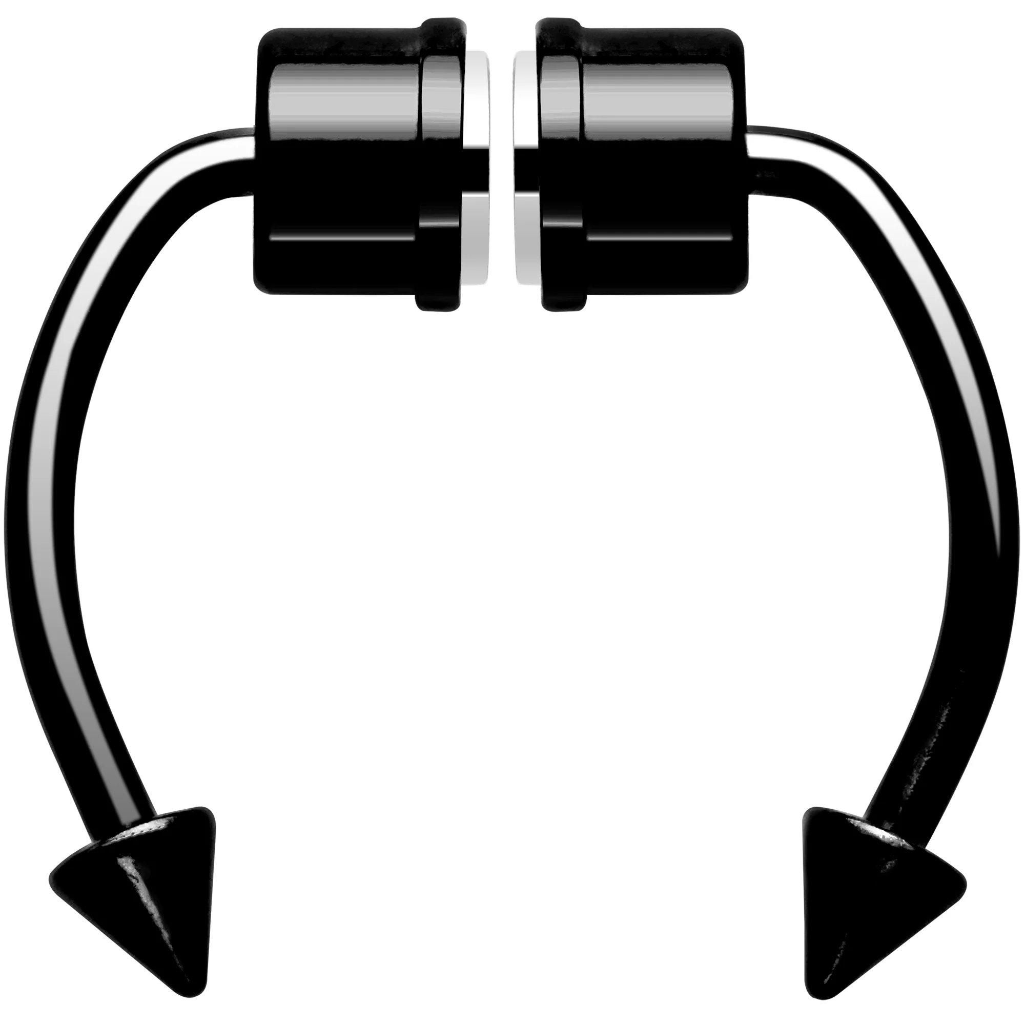Black PVD Magnetic Septum Ring Horseshoe Non-Pierced Fake Nose Ring Set - Image 2