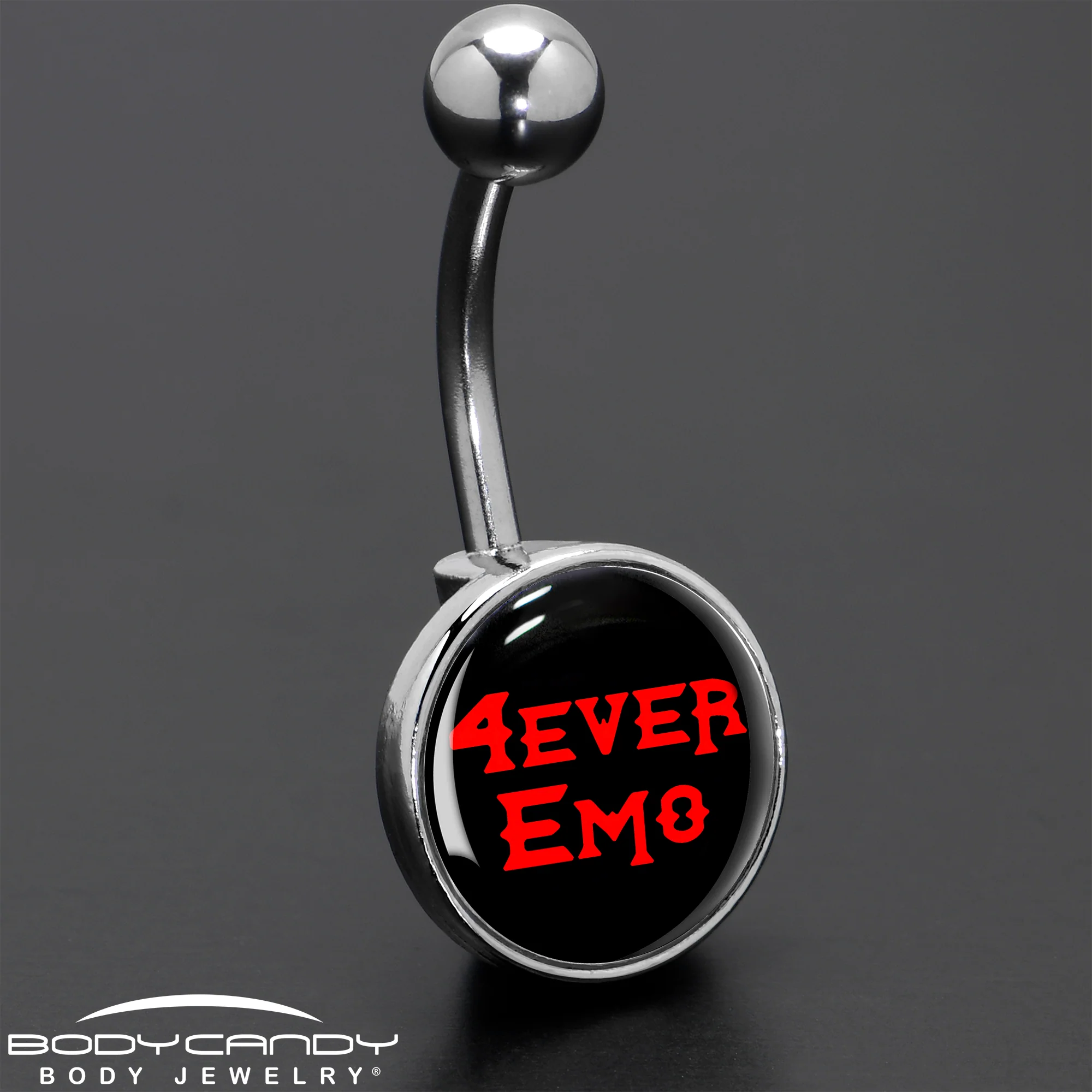 Black Red 4 Ever Emo Belly Ring by Onyx O - Image 8