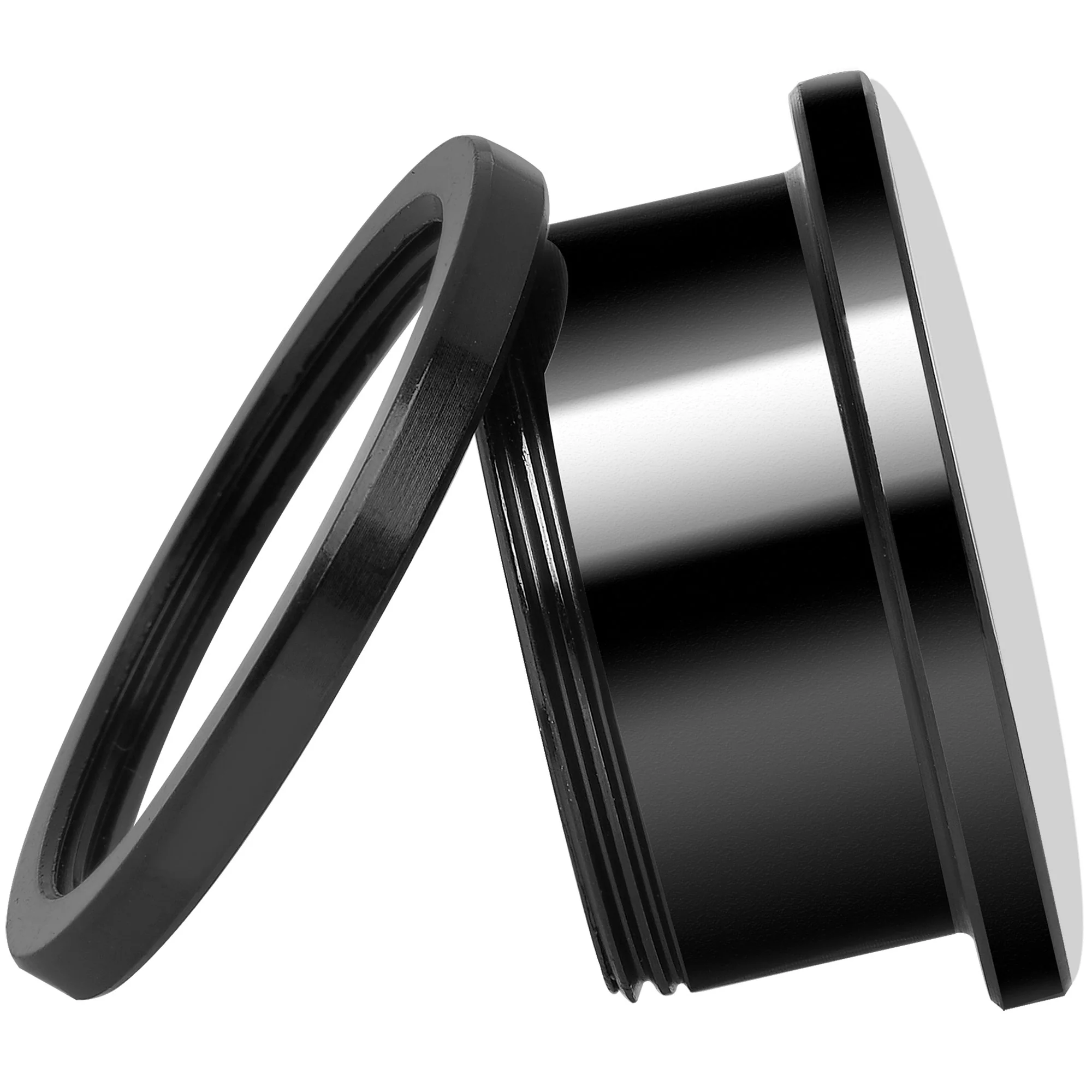 Black White Leopard Eyes Black Anodized Screw Fit Plug Set 18mm - Image 4