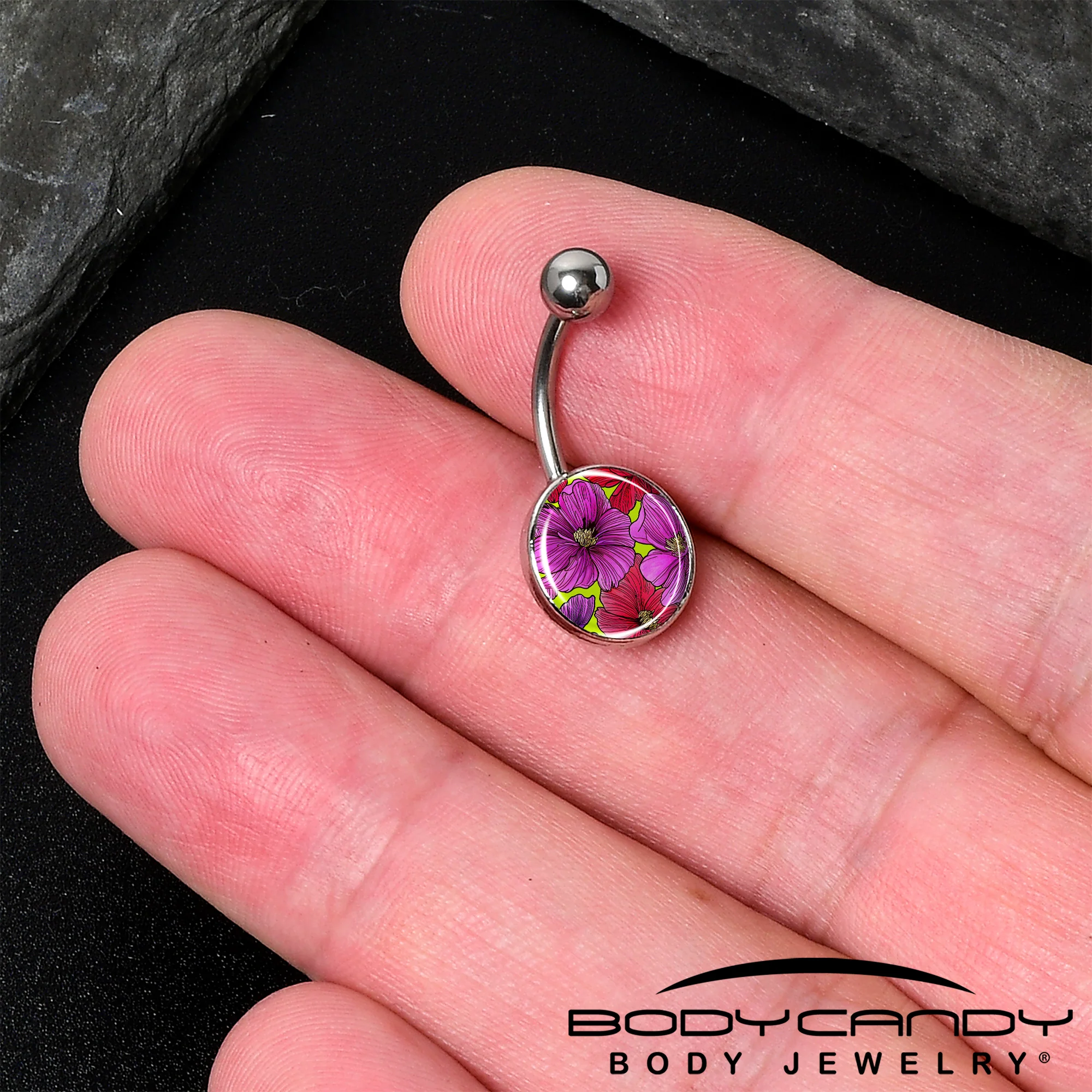 Blossom Creation Tropical Floral Flowers Belly Ring by Onyx O - Image 2