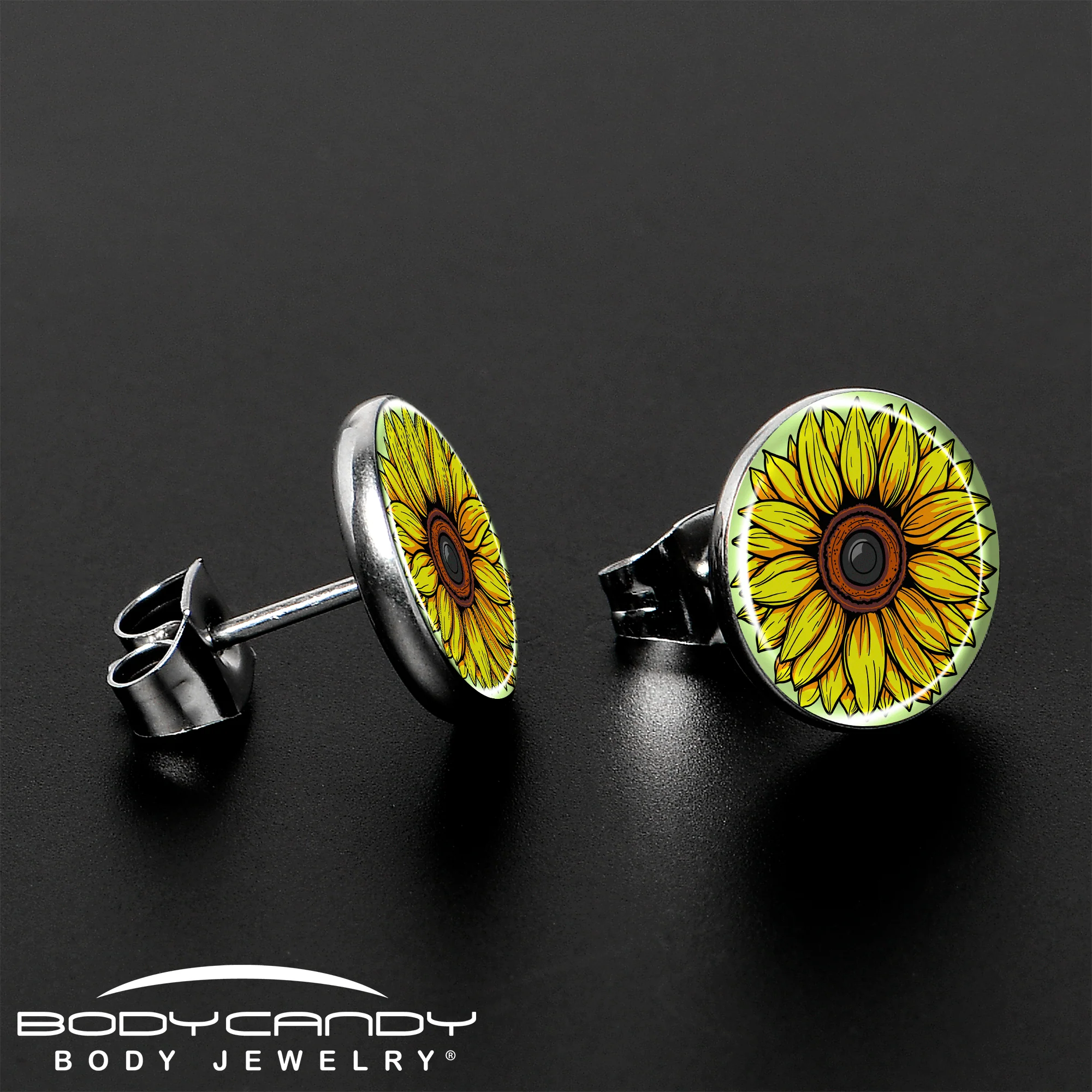 Blossom Creation Yellow Sunflower Stud Earrings by Onyx O - Image 3