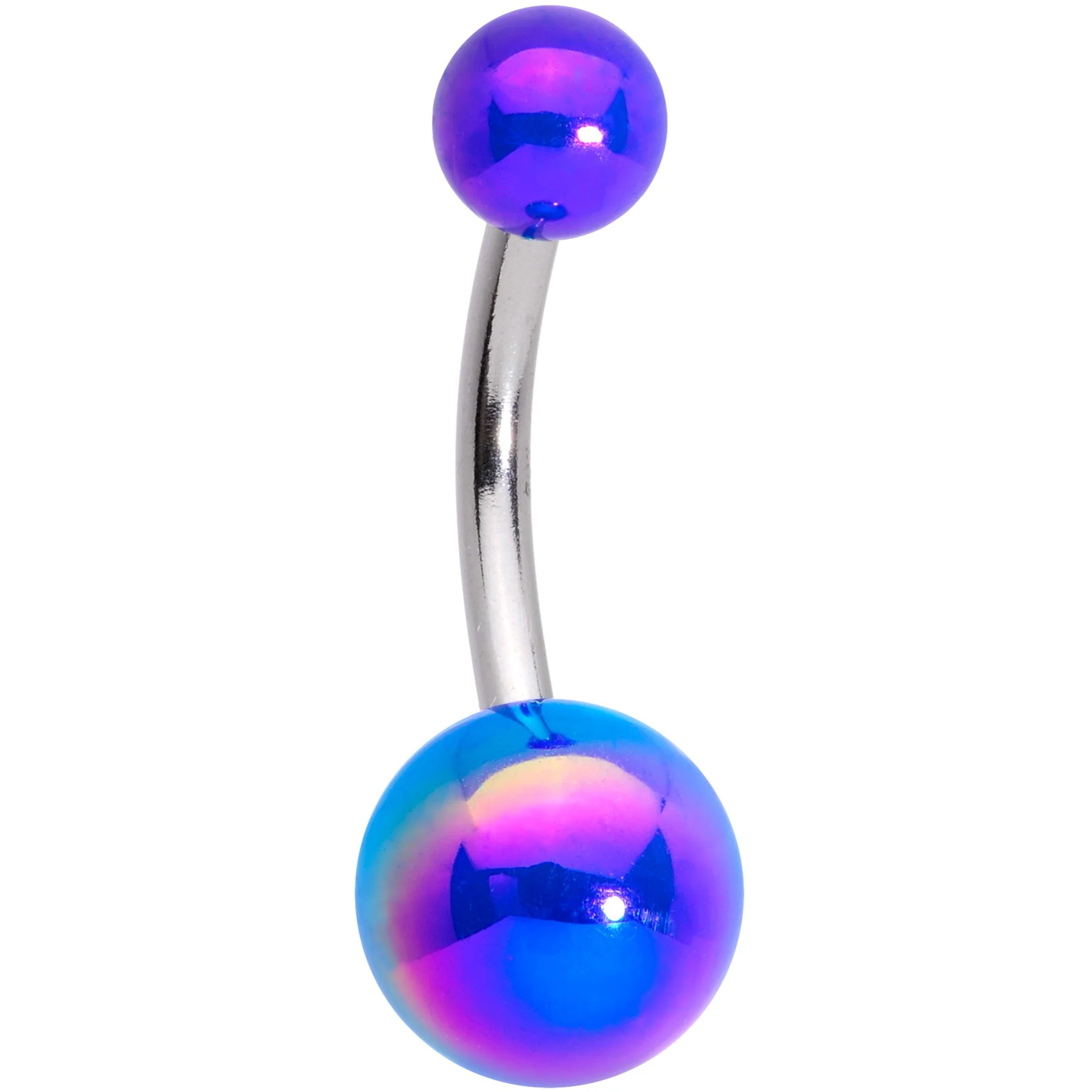 Blue Gem Variety Party Crescent Moon Star Belly Ring Set of 4 - Image 6