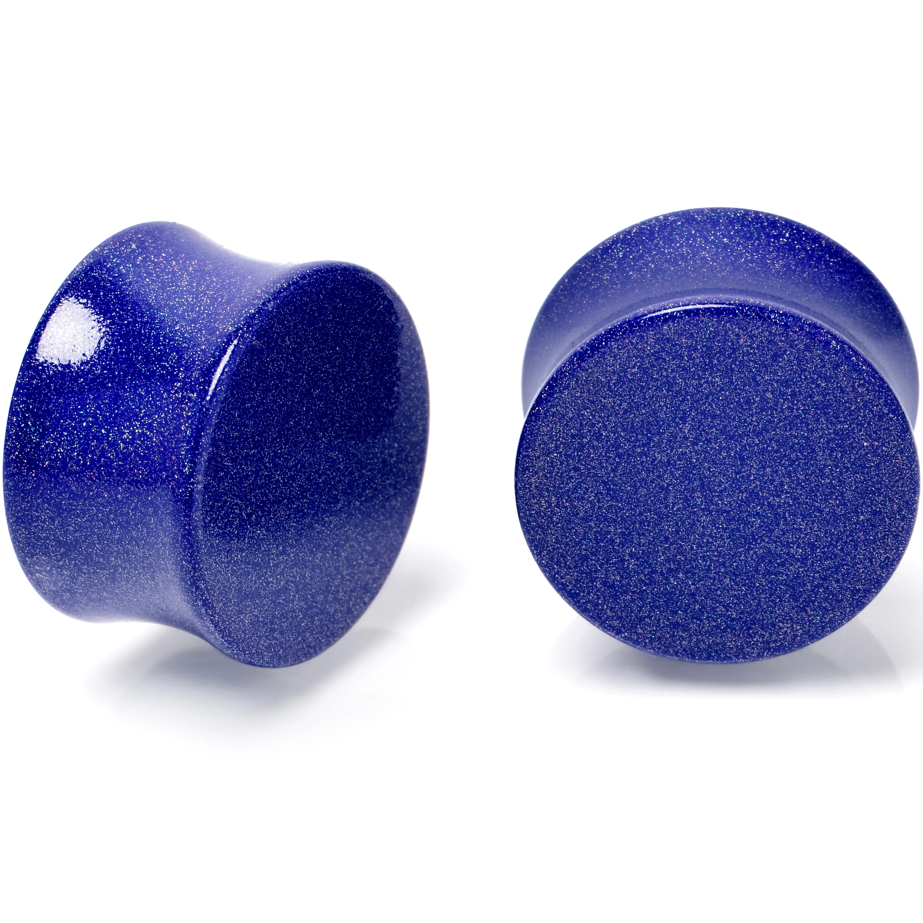 Blue Shimmer Acrylic Saddle Plug Set 6mm to 20mm Sizes - Image 11