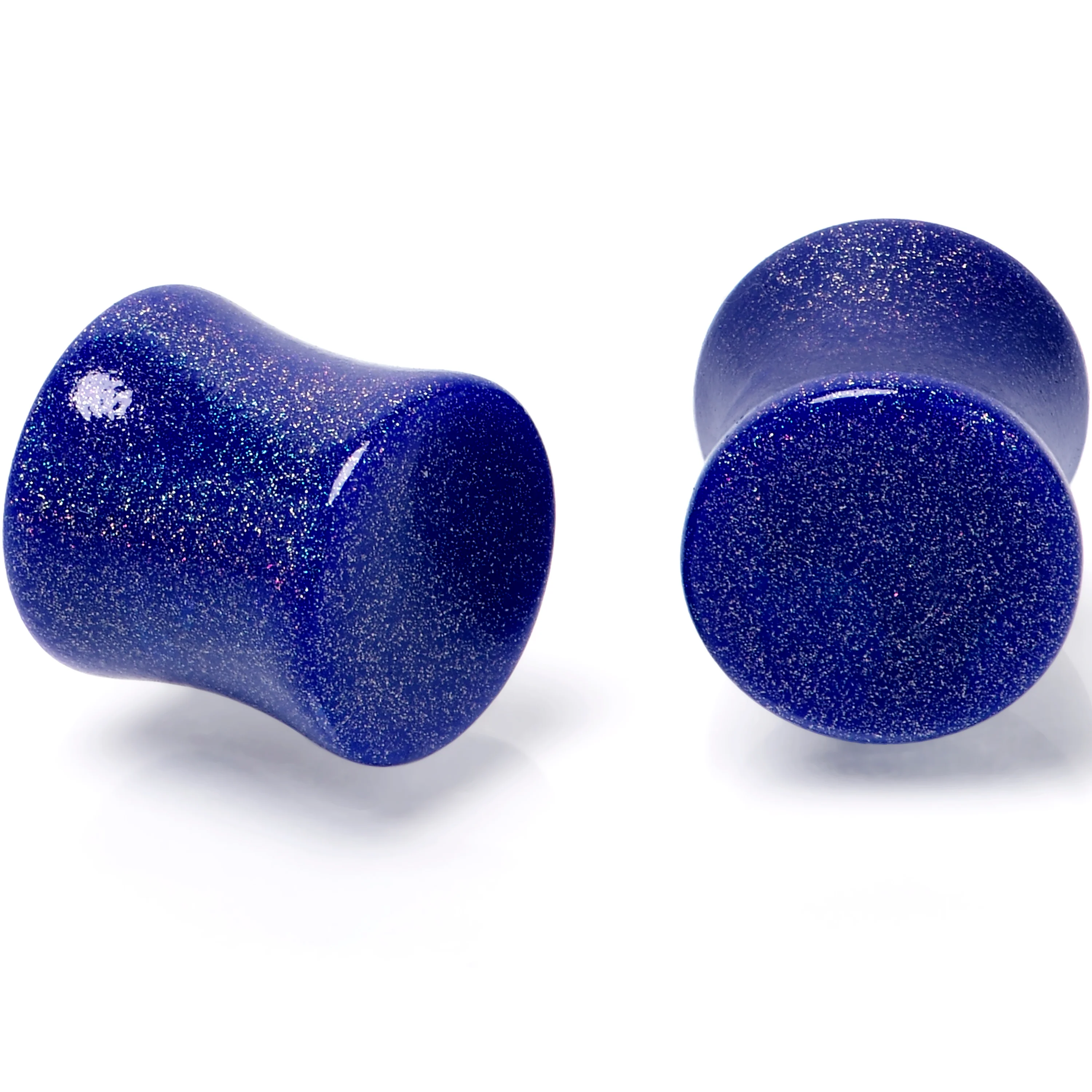 Blue Shimmer Acrylic Saddle Plug Set 6mm to 20mm Sizes - Image 5