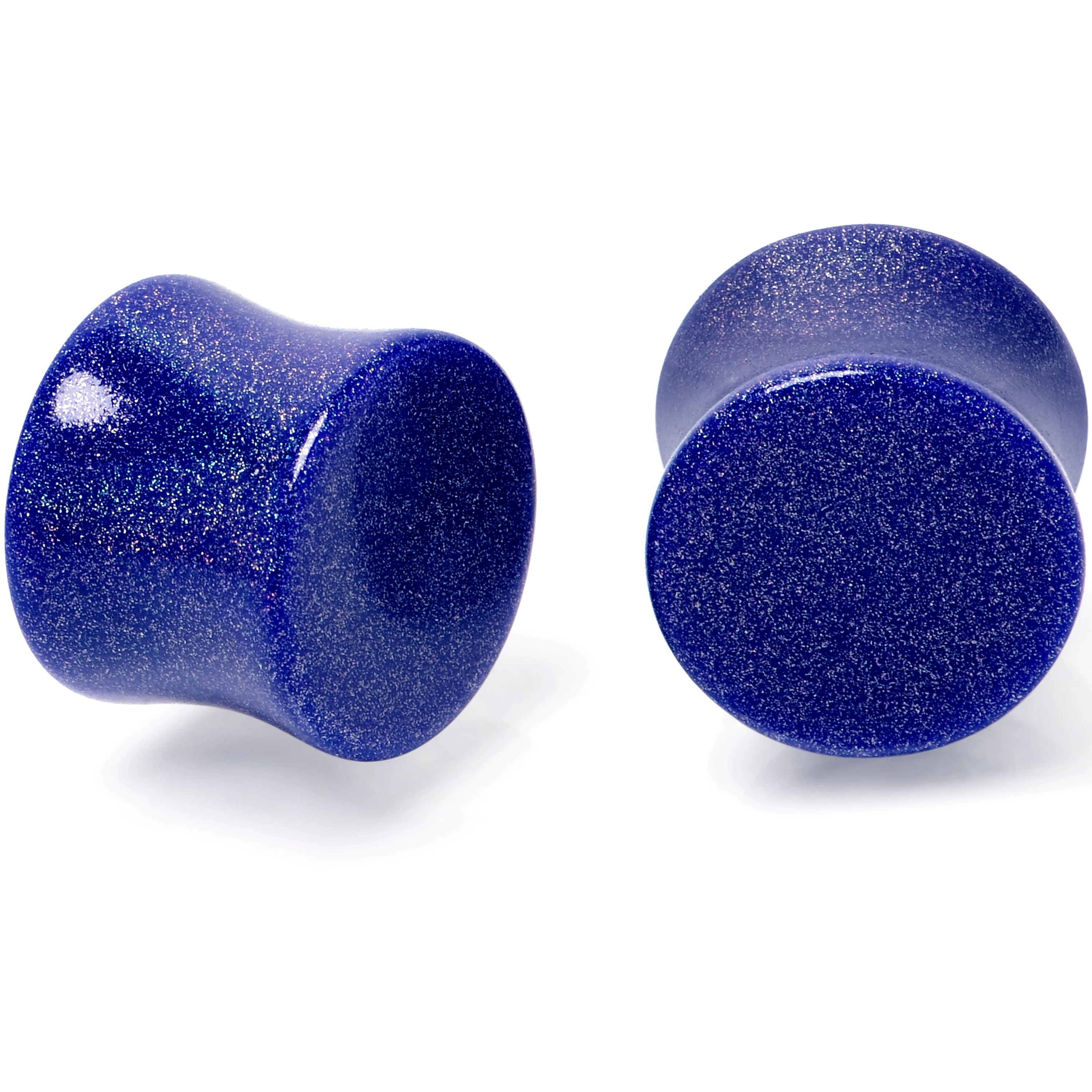 Blue Shimmer Acrylic Saddle Plug Set 6mm to 20mm Sizes - Image 7