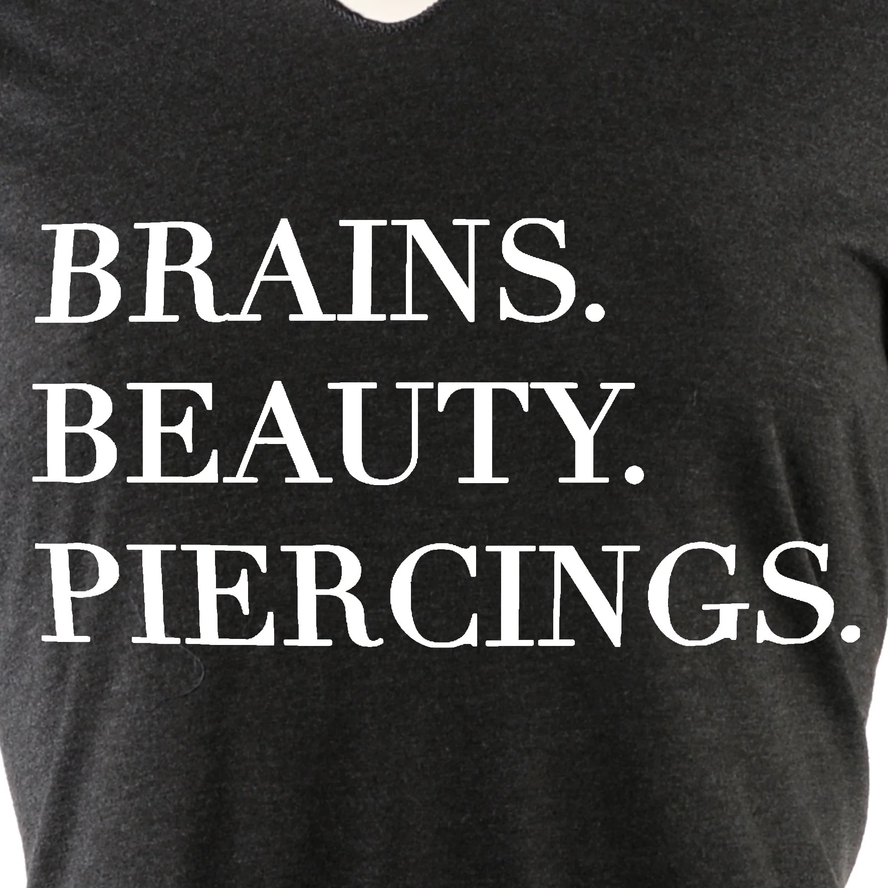 Brains Beauty & Piercings Tapered Long Sleeve Hoodie - Image 2