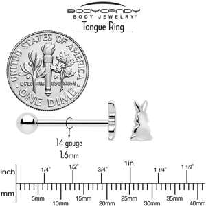Bunny Rabbit Easter Barbell Tongue Ring - Image 5