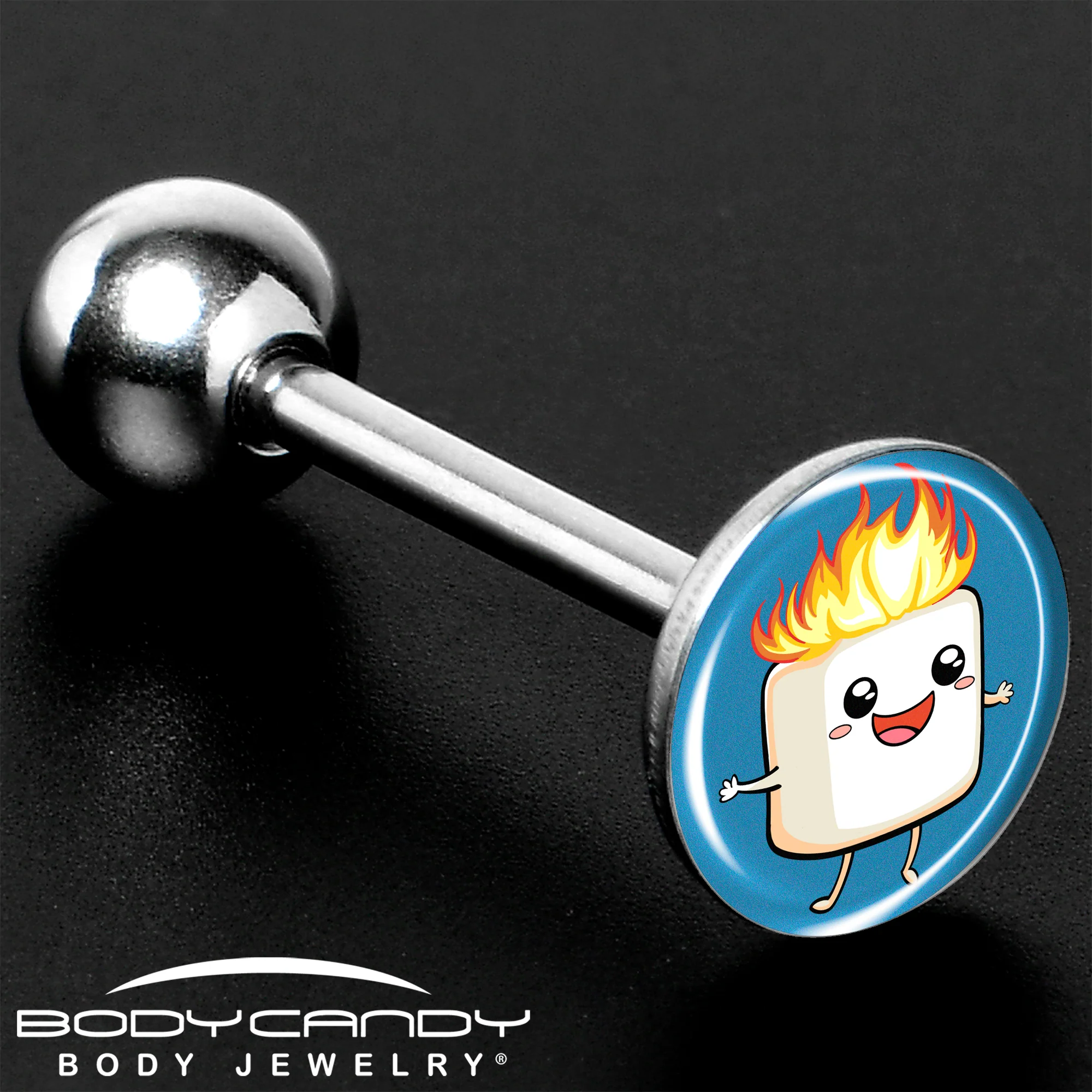 Burning Marshmallow Barbell Tongue Ring by Onyx O - Image 8