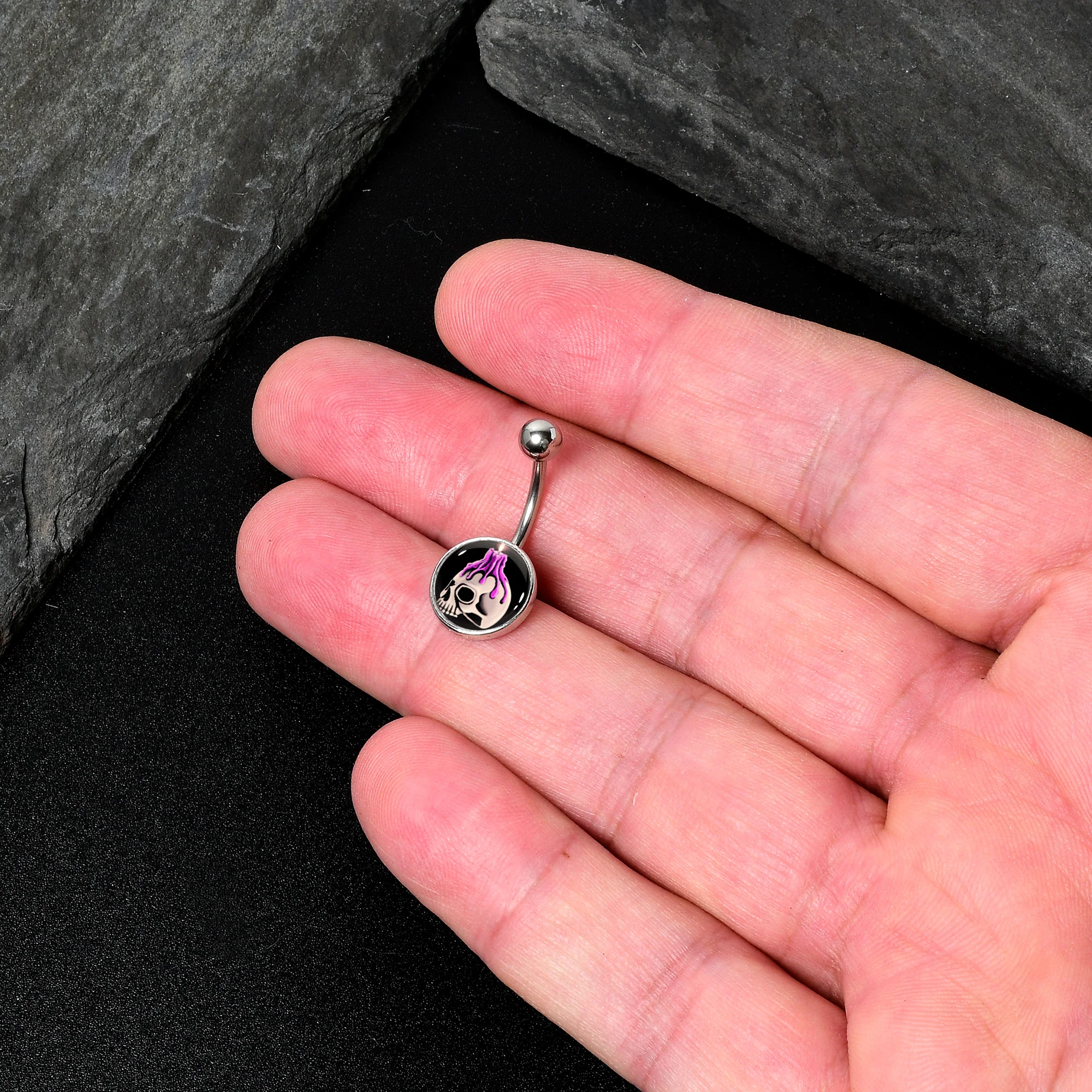 Burning Skull Candle Belly Ring by Onyx O - Image 5