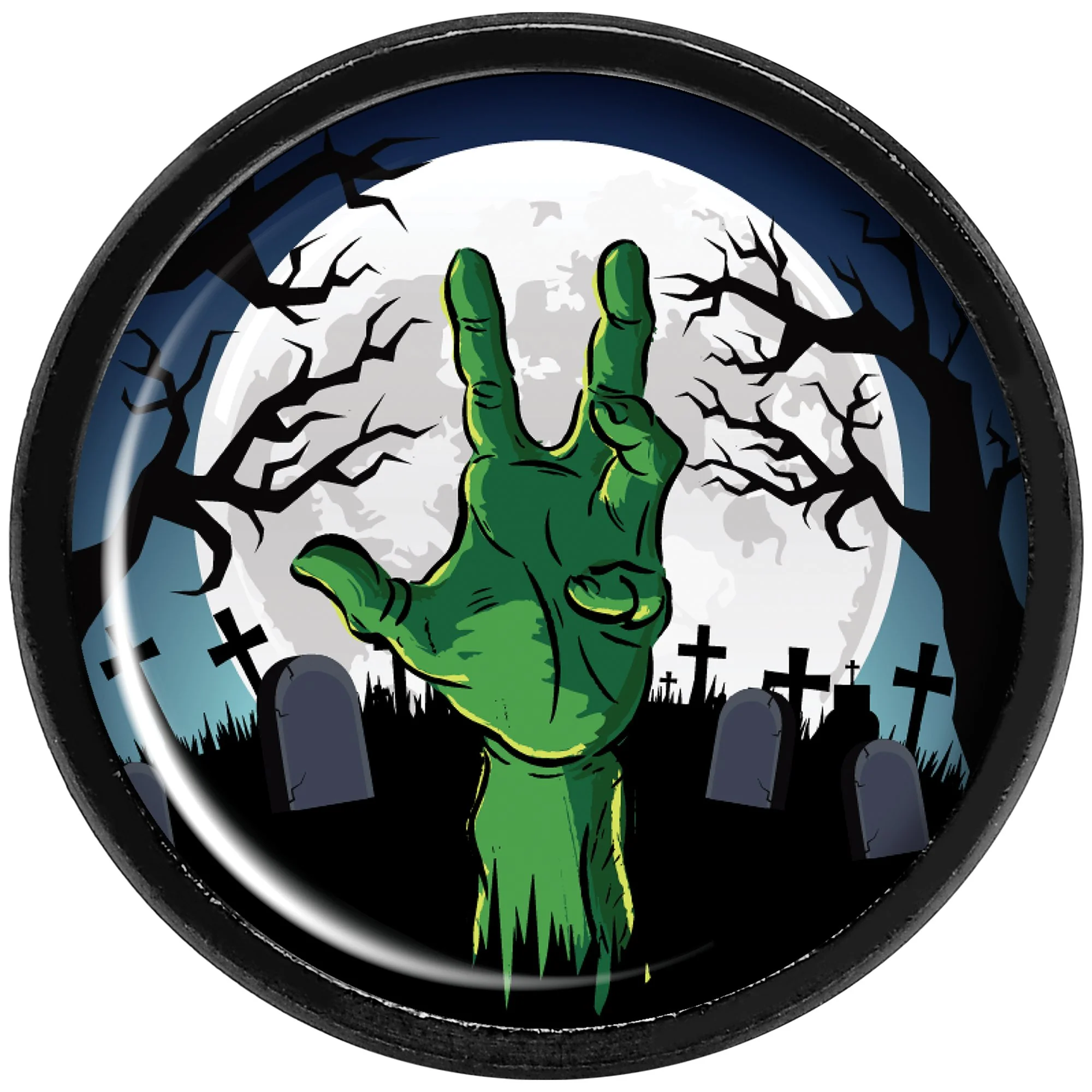 Cemetery Zombie Hand Halloween Black Anodized Plug Set 1/2 - Image 3