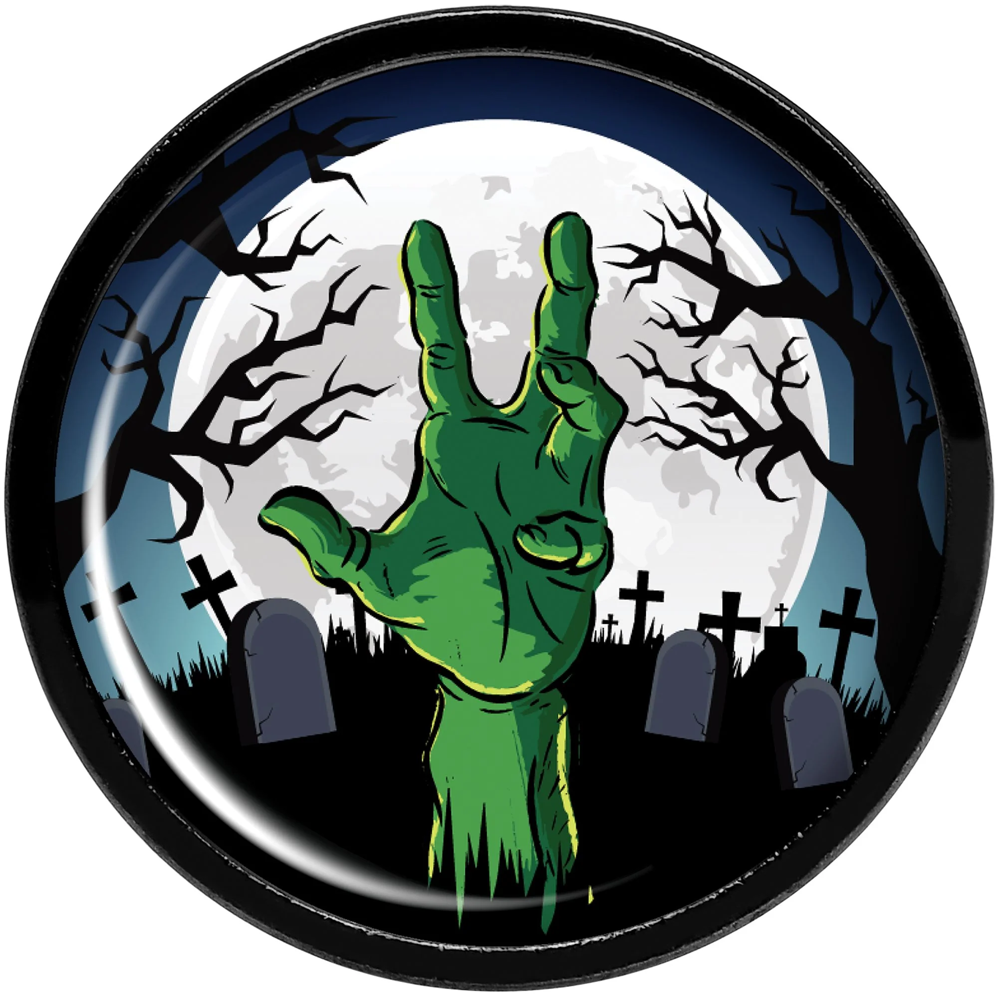 Cemetery Zombie Hand Halloween Black Anodized Plug Set 9/16 - Image 3