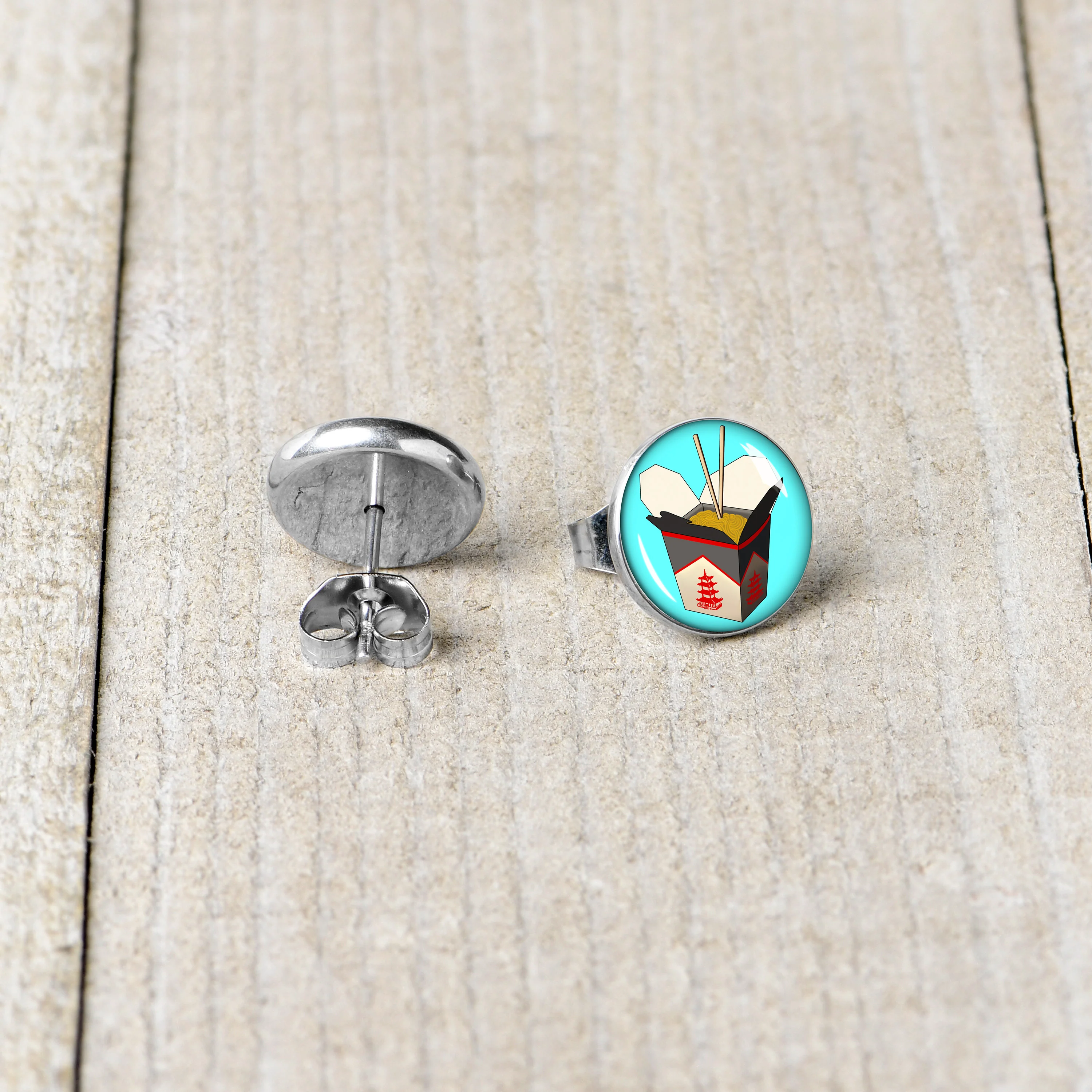 Chinese Take Out Stud Earrings by Onyx O - Image 5