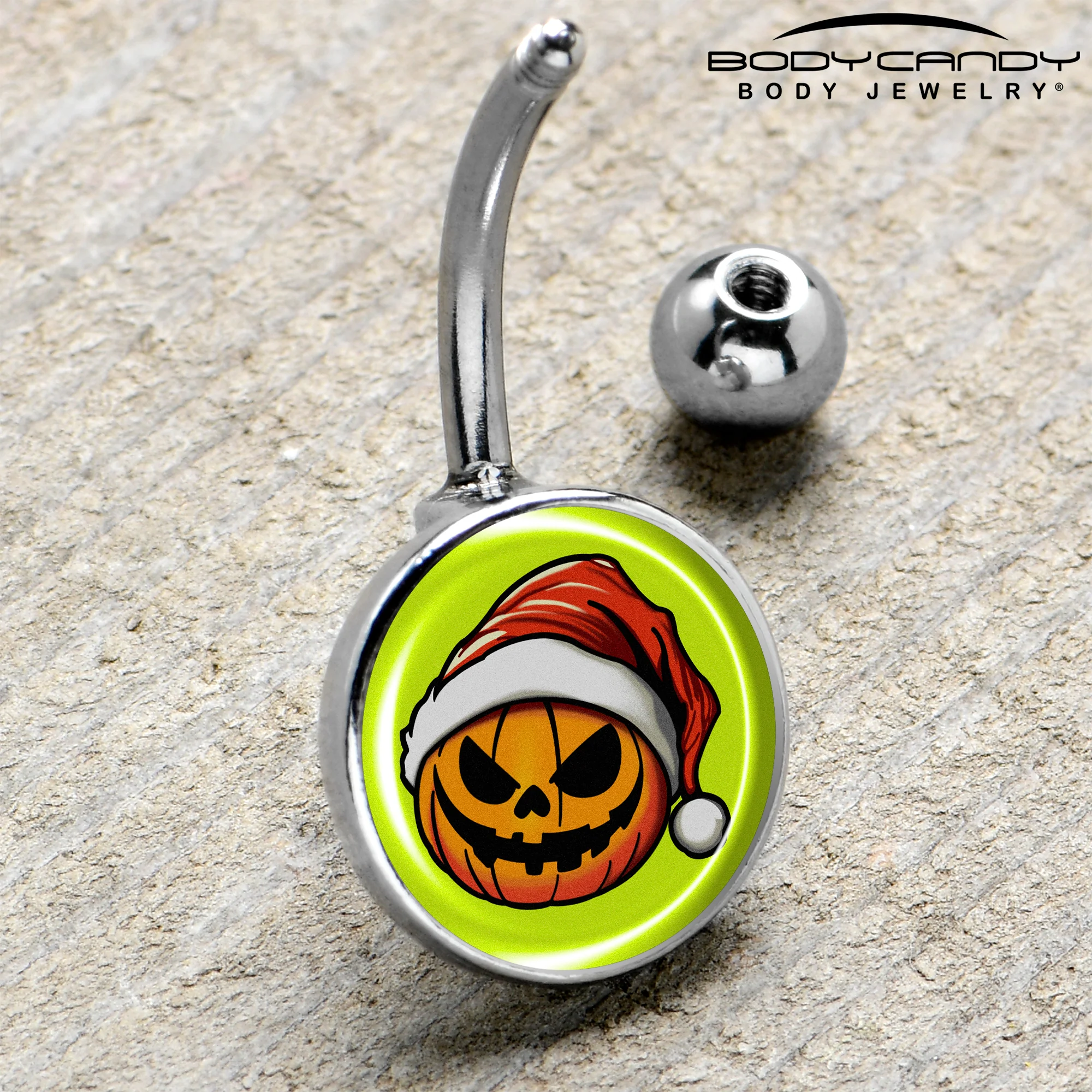 Christmas Holiday Santa Hat Pumpkin Belly Ring by Onyx O - Image 4