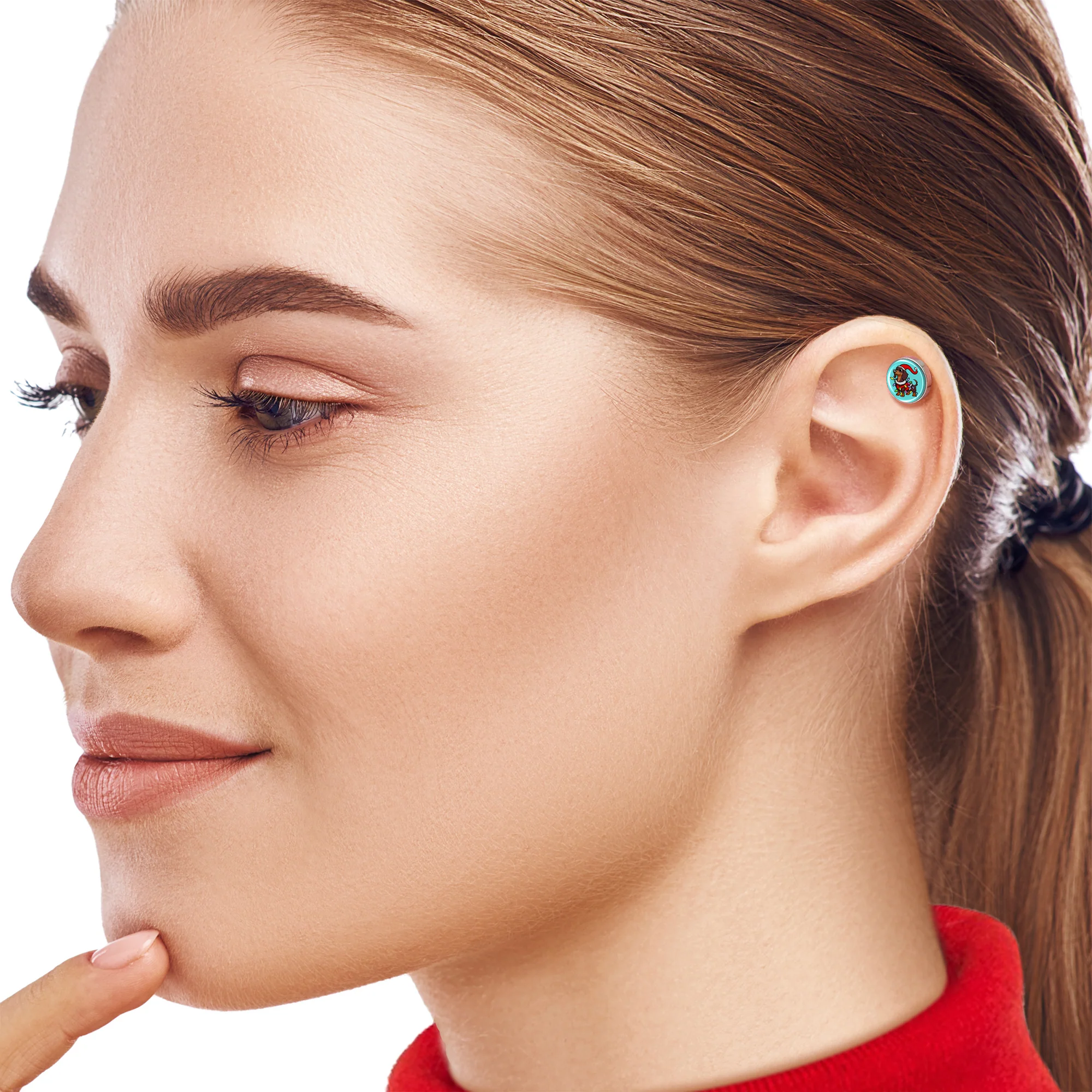 Christmas Holiday Weiner Dog Tragus Cartilage Earring by Onyx O - Image 3