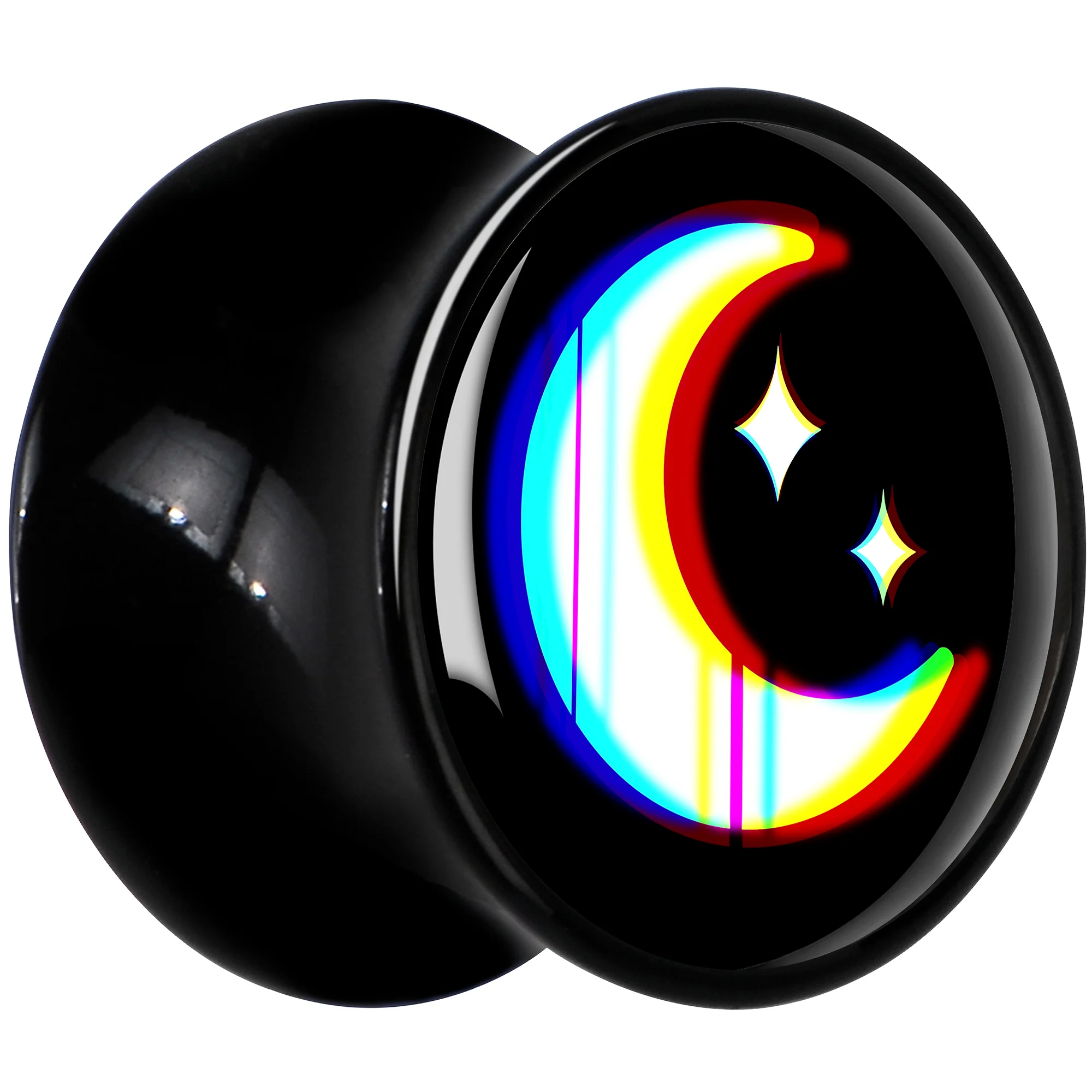 0G Chromatic Moon Black Acrylic Saddle Plug Set by Onyx O - Image 3