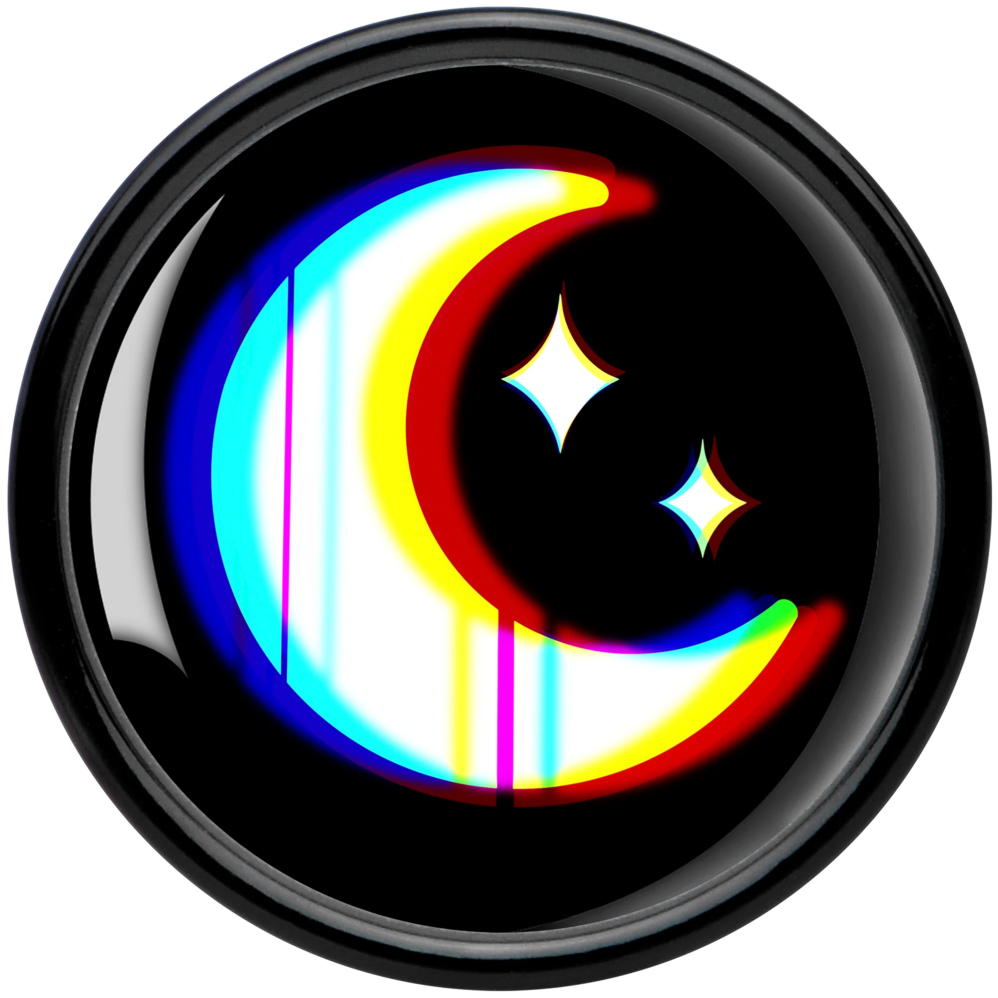 0G Chromatic Moon Black Acrylic Saddle Plug Set by Onyx O - Image 4