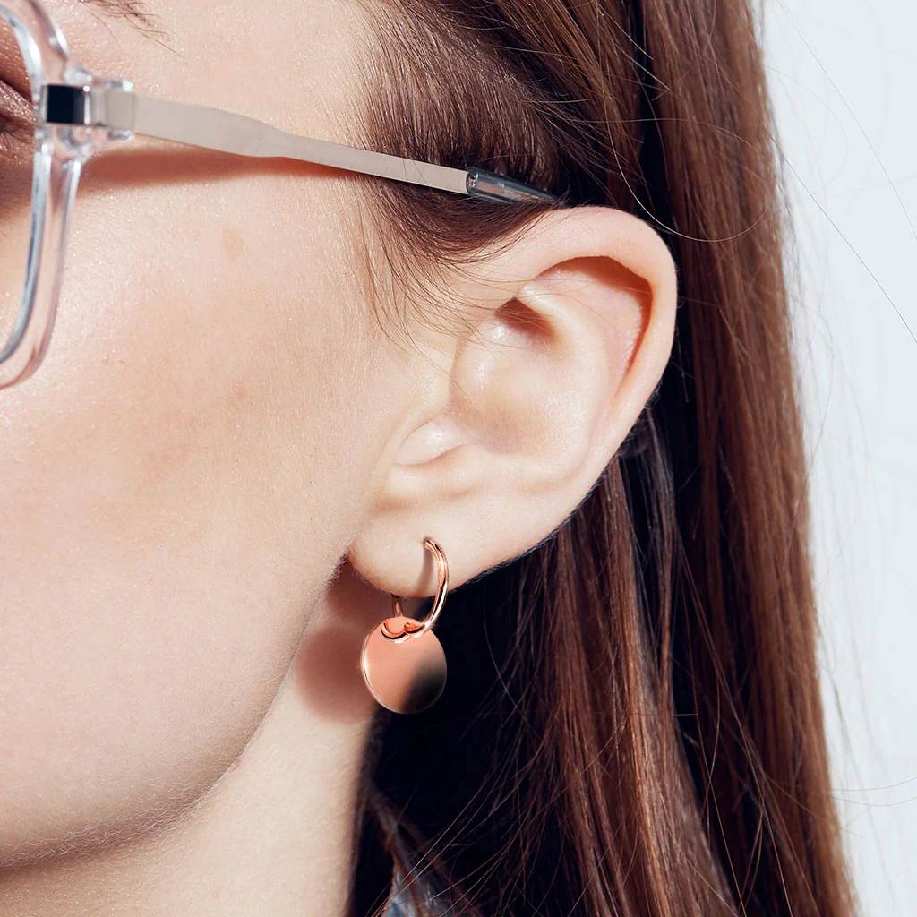 Circular Dangle Stainless Steel Stud Hoop Earrings - Image 4
