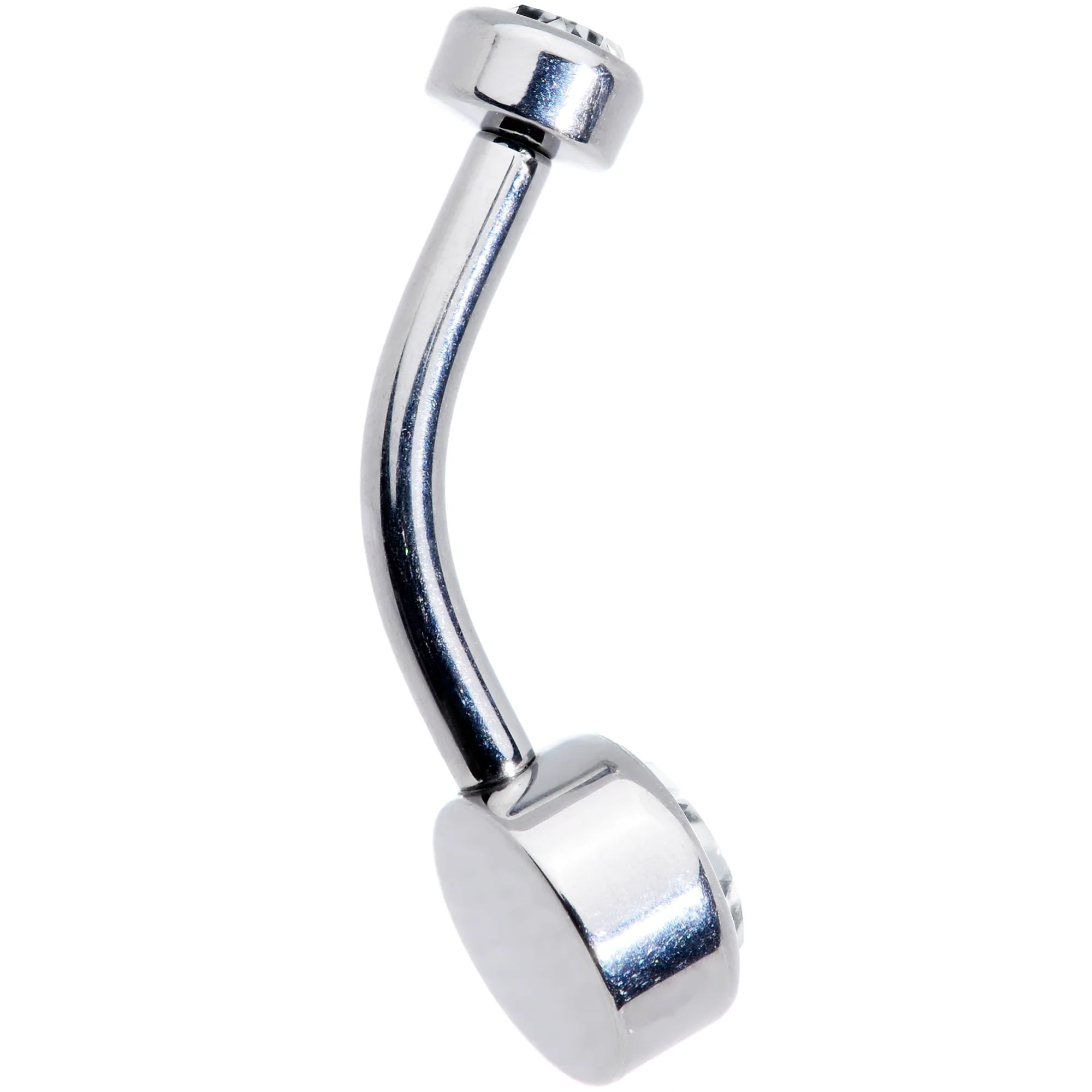 Clear 6mm Titanium Internal Thread Belly Ring Created with Crystals - Image 4