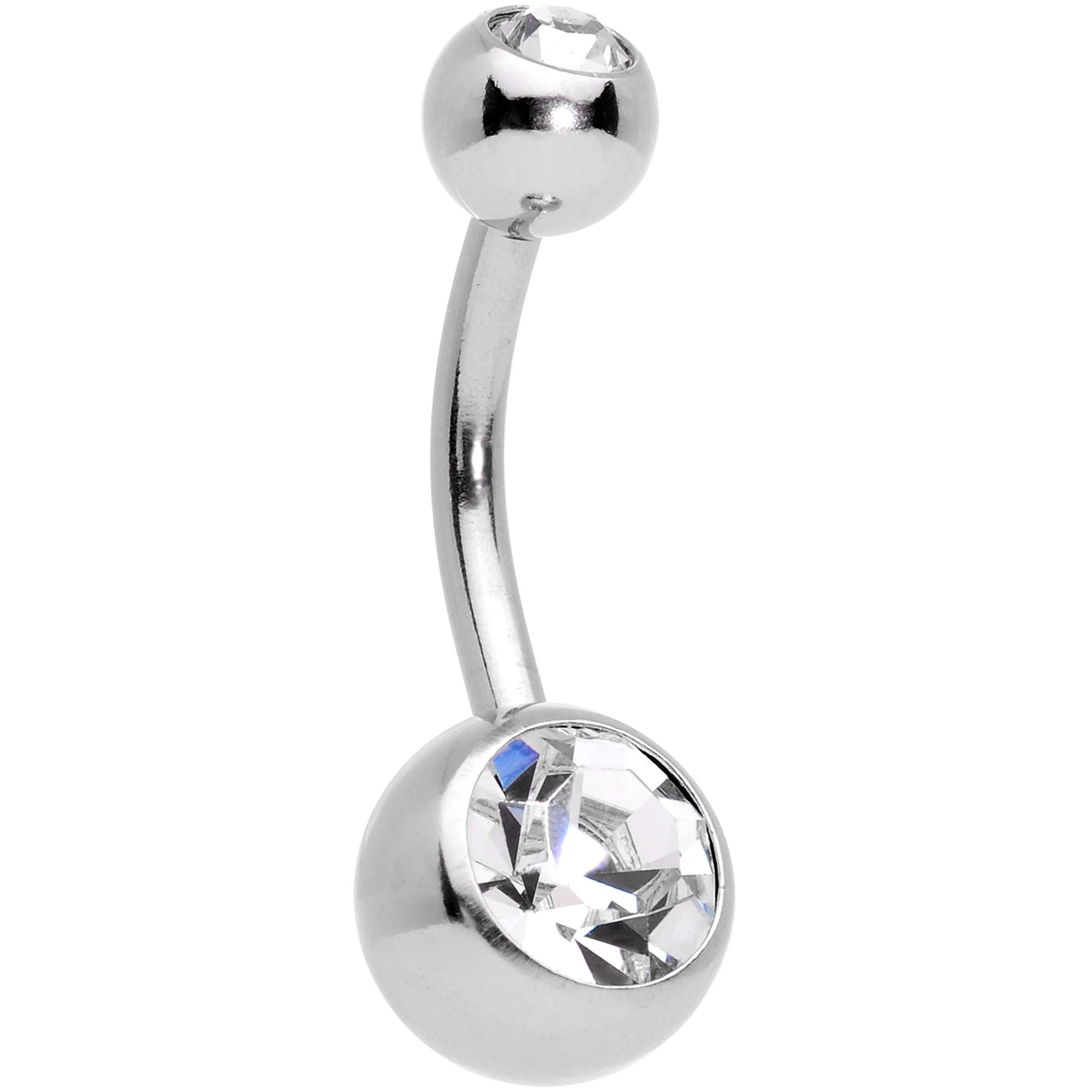 Clear Aurora Gem Maple Leaf Dangle Belly Ring Set of 4 - Image 2