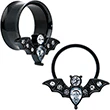 Clear Gem Black Bat Halloween Double Flare Tunnel Plug Set - Image 12