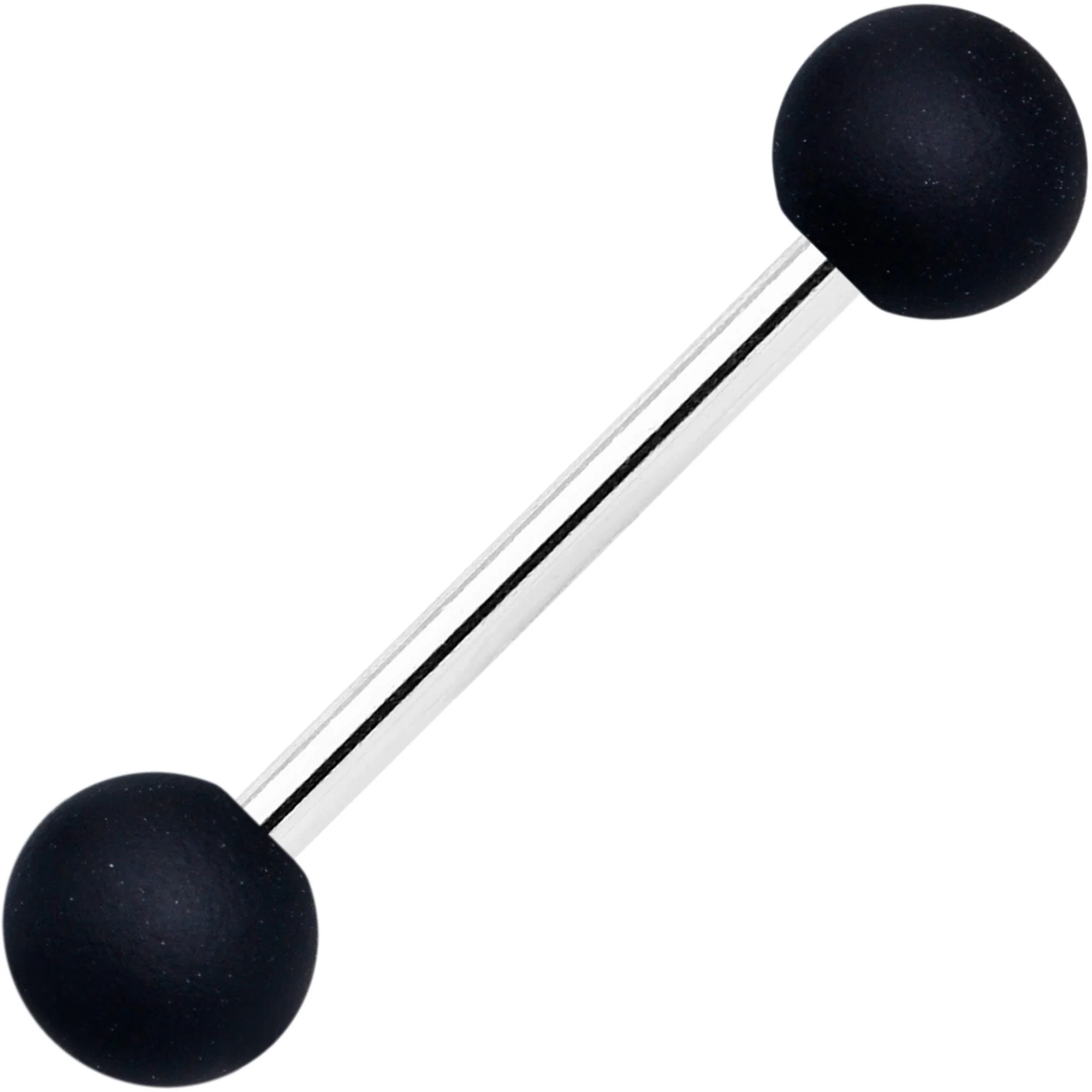 Clear Gem Black Purple Heart Matte Stripe Barbell Tongue Ring Set of 4 - Image 5