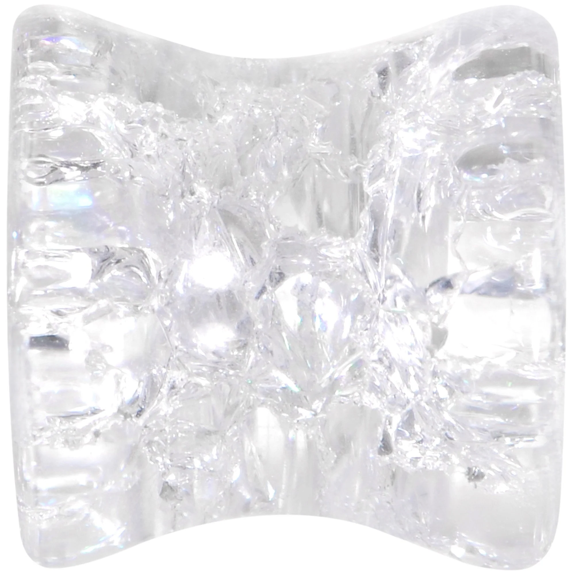 Clear Shattered Glass Saddle Plug Set 6mm to 16mm - Image 4