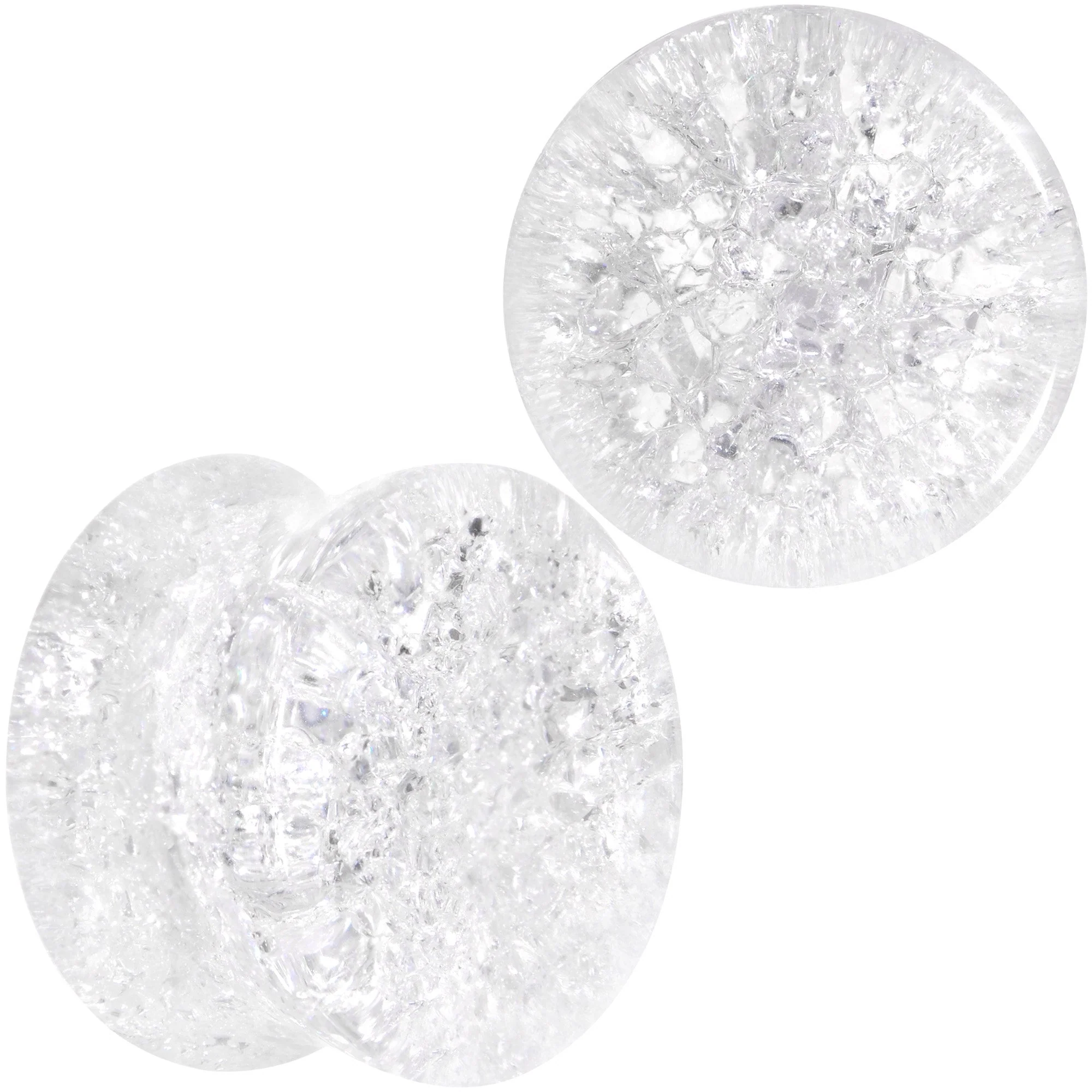 Clear Shattered Glass Saddle Plug Set 6mm to 16mm - Image 8
