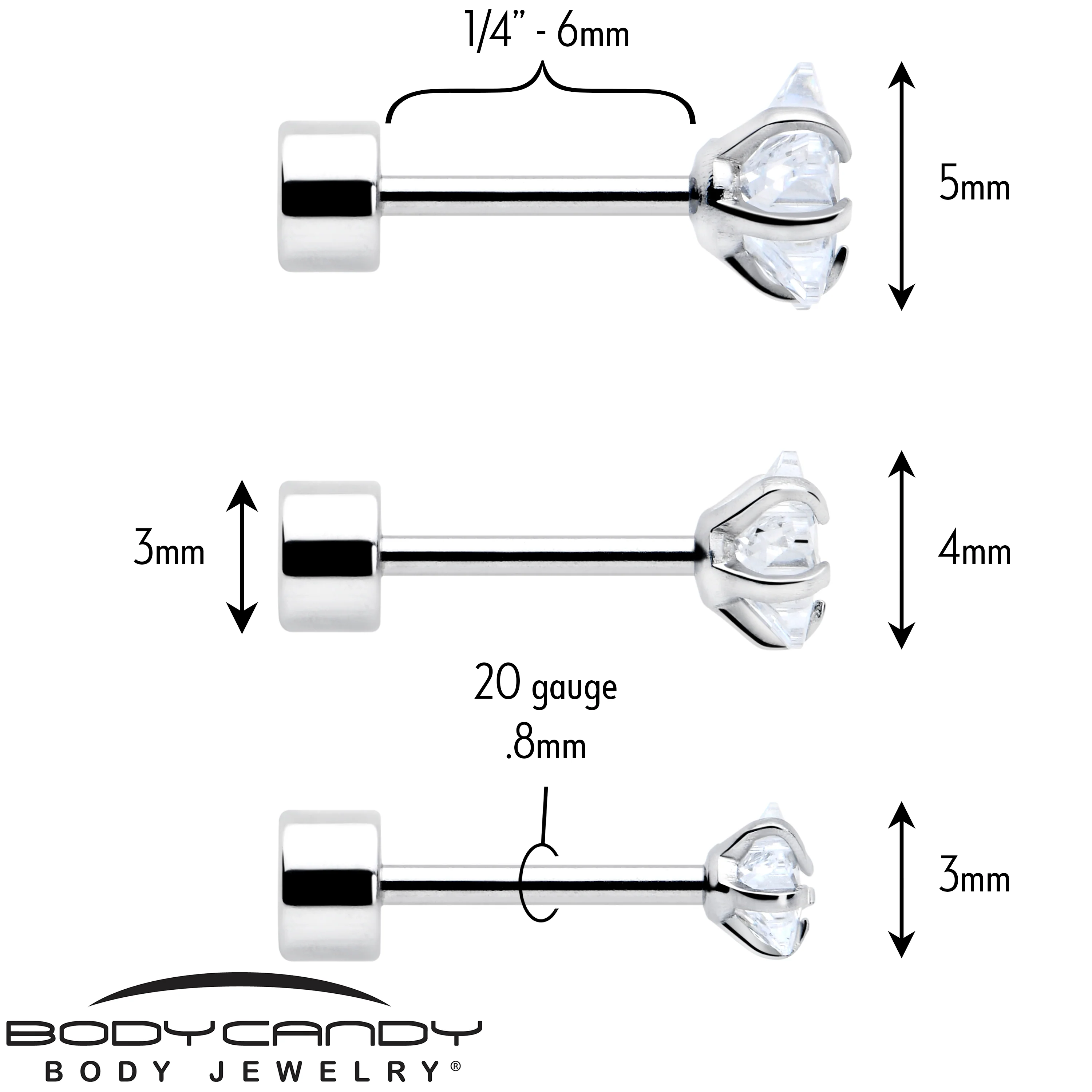 Clear Star CZ Flat Back Stud Earrings - 3 Pairs - Image 6