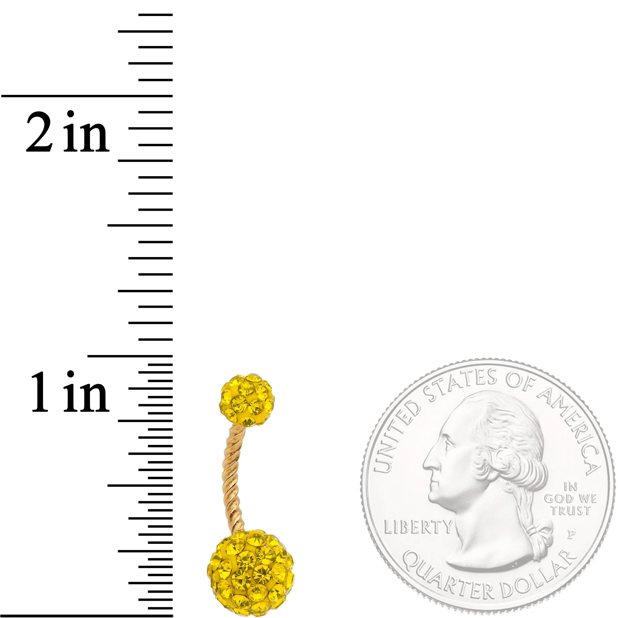 Clear Yellow Gem Totally Twisted Belly Ring Set of 4 - Image 6