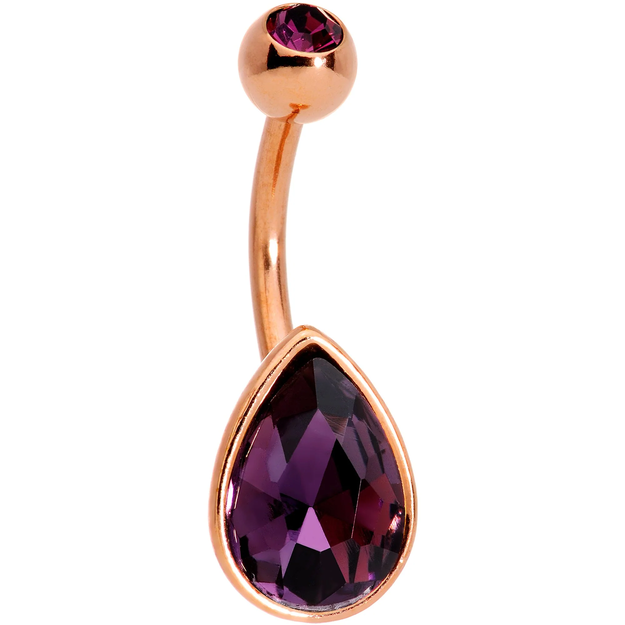 Color Gem Rose Gold Tone Drop Glamour Belly Ring Set of 5 - Image 5