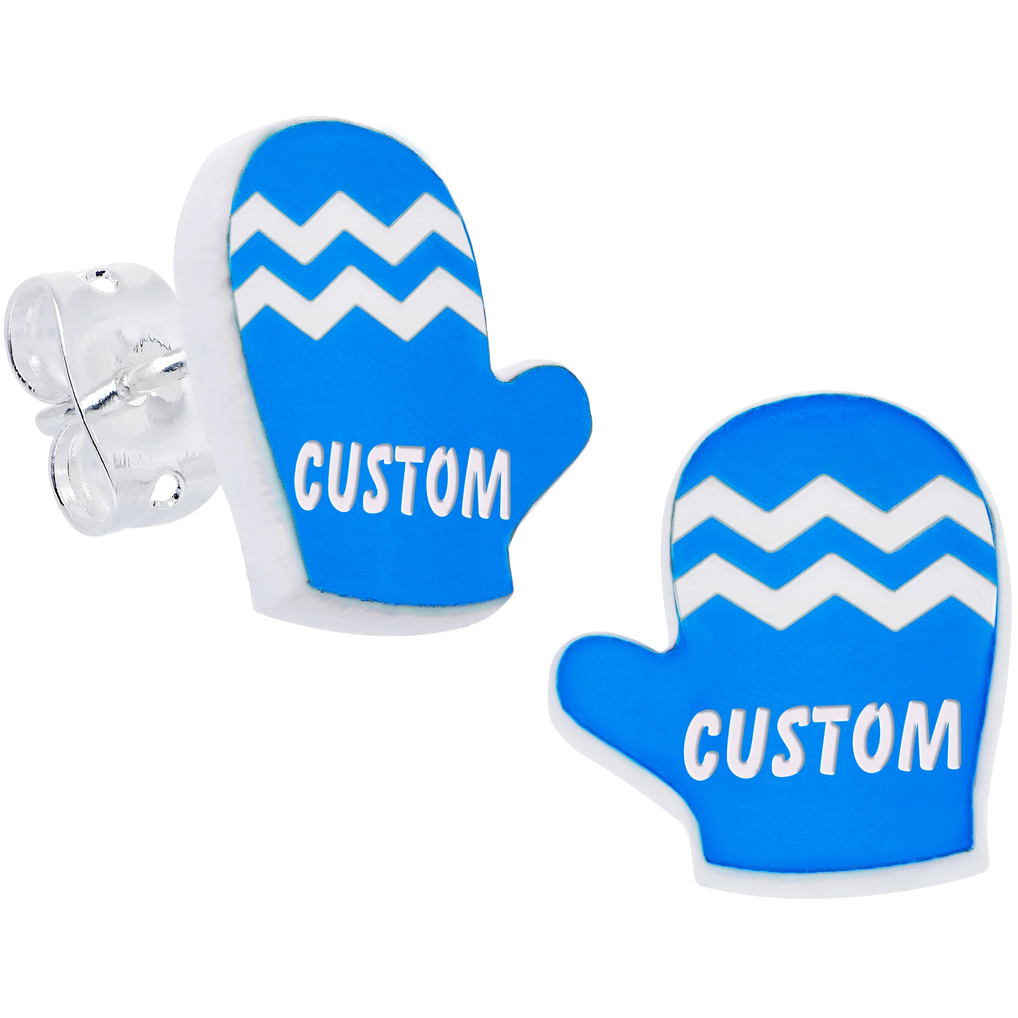 Custom Holiday Mittens Personalized Stud Earrings - Image 3