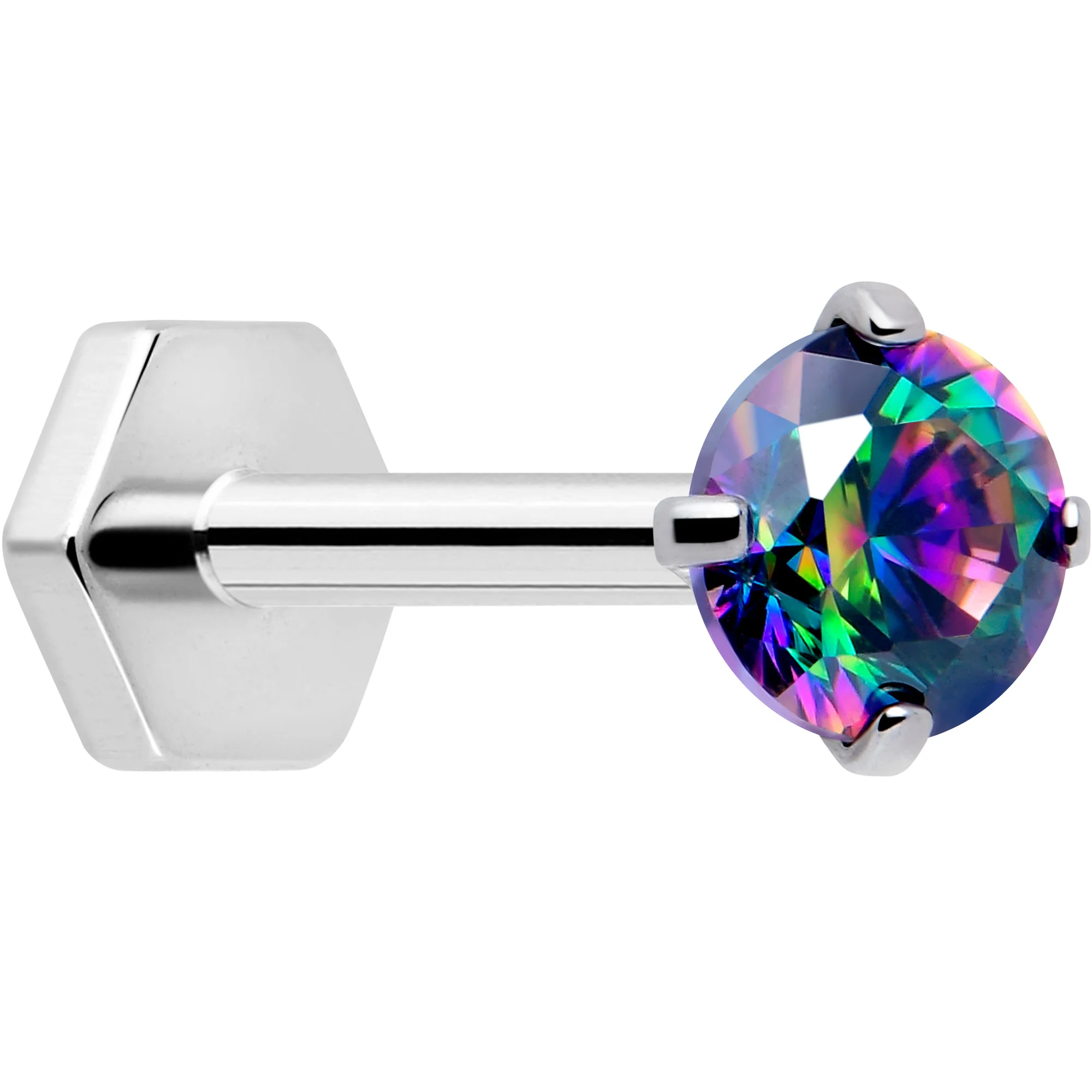 18G 5/16 CZ Implant Grade Titanium Reversible Threadless Flatback - Image 14