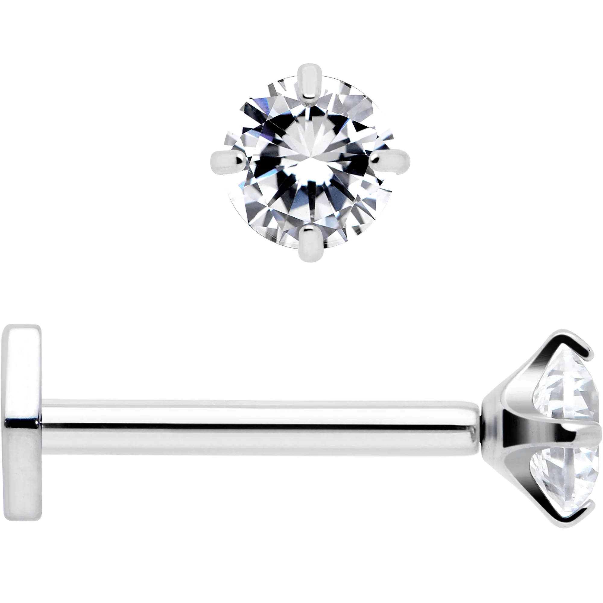 18G 5/16 CZ Implant Grade Titanium Reversible Threadless Flatback - Image 6