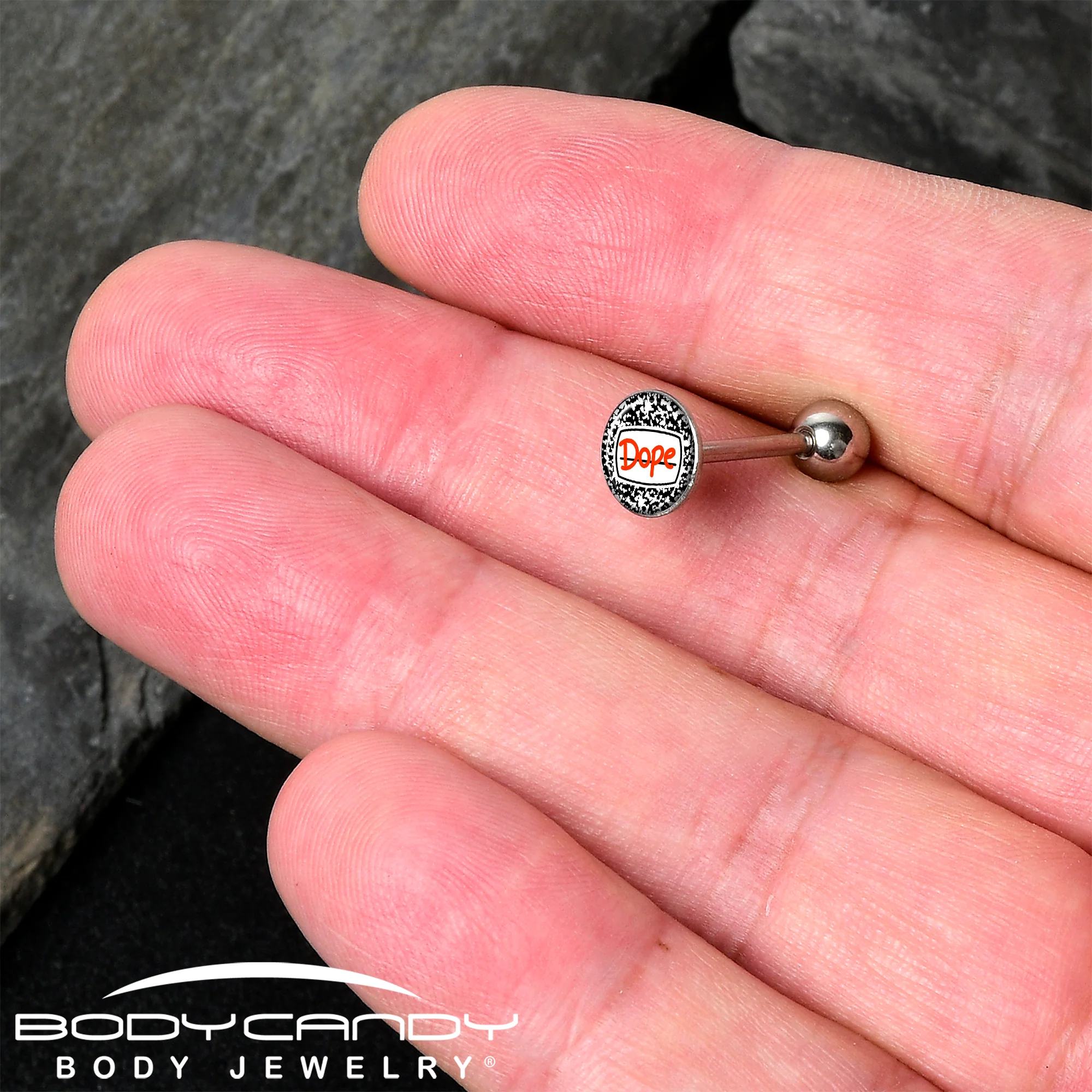 Dope Composition Notebook Barbell Tongue Ring by Onyx O - Image 2