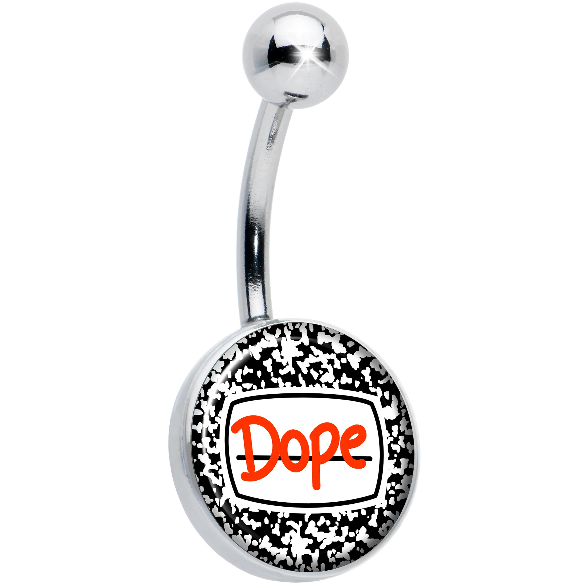 Dope Composition Notebook Belly Ring by Onyx O