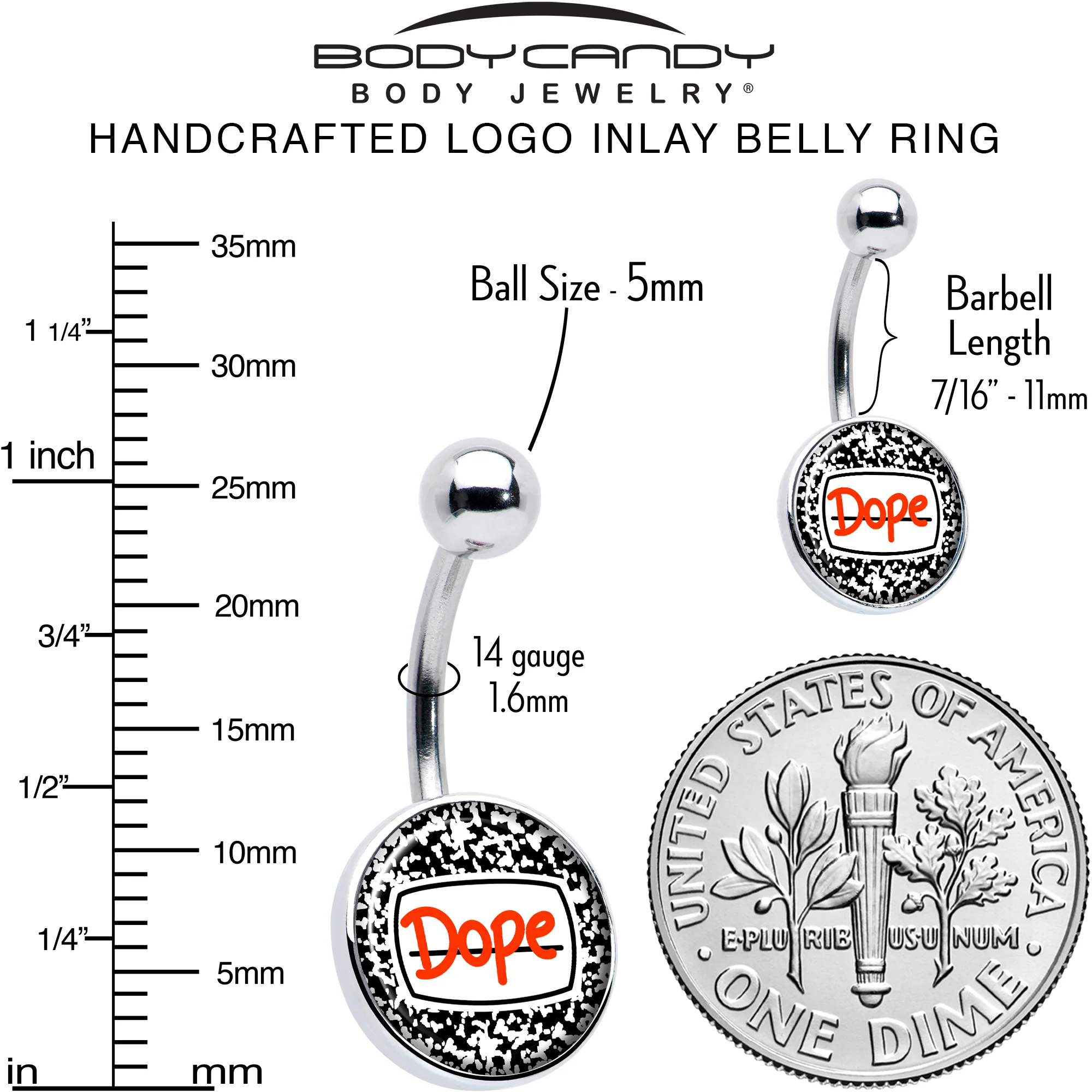 Dope Composition Notebook Belly Ring by Onyx O - Image 6