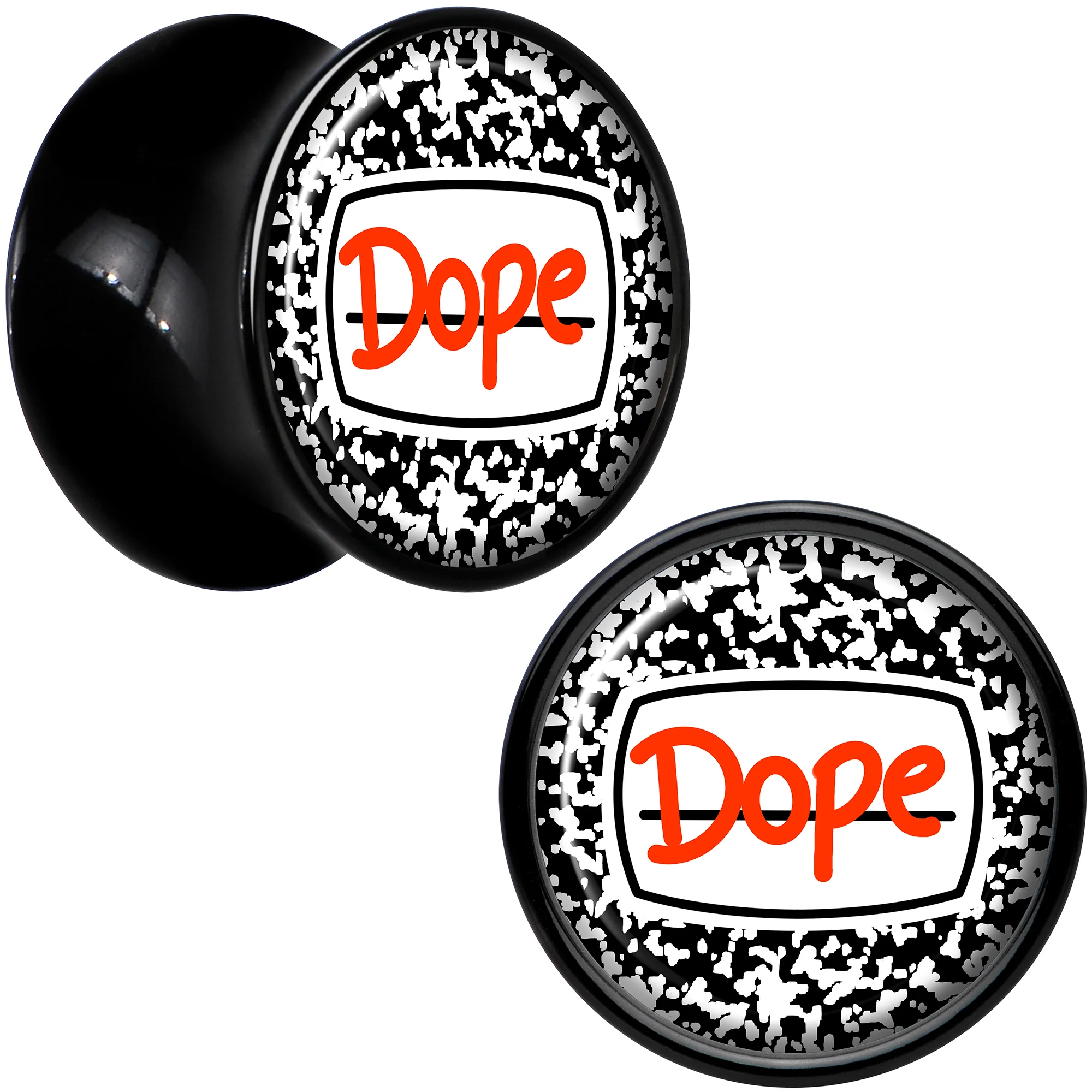 0G Dope Composition Notebook Black Acrylic Saddle Plug Set by Onyx O - Image 2