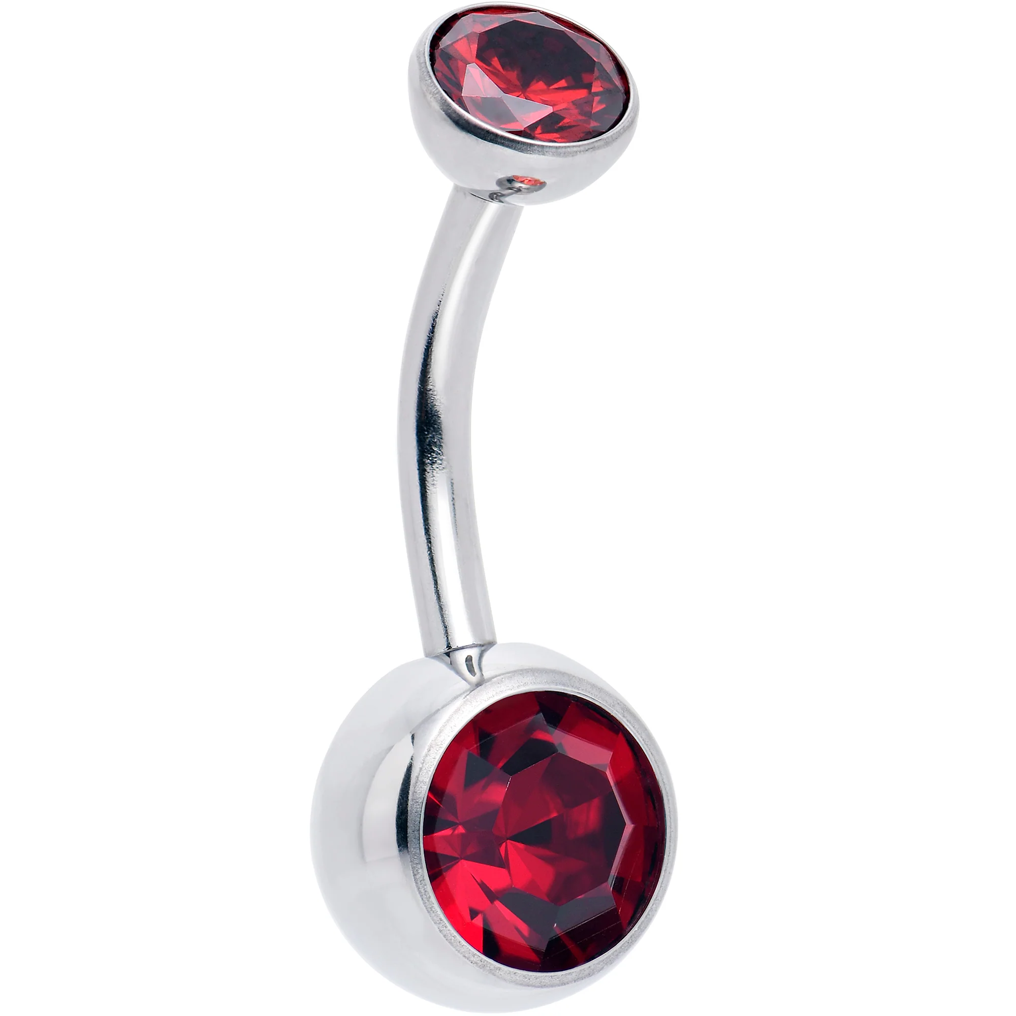 Double CZ Implant Grade Titanium Threadless Bezel Push In Belly Ring - Image 13