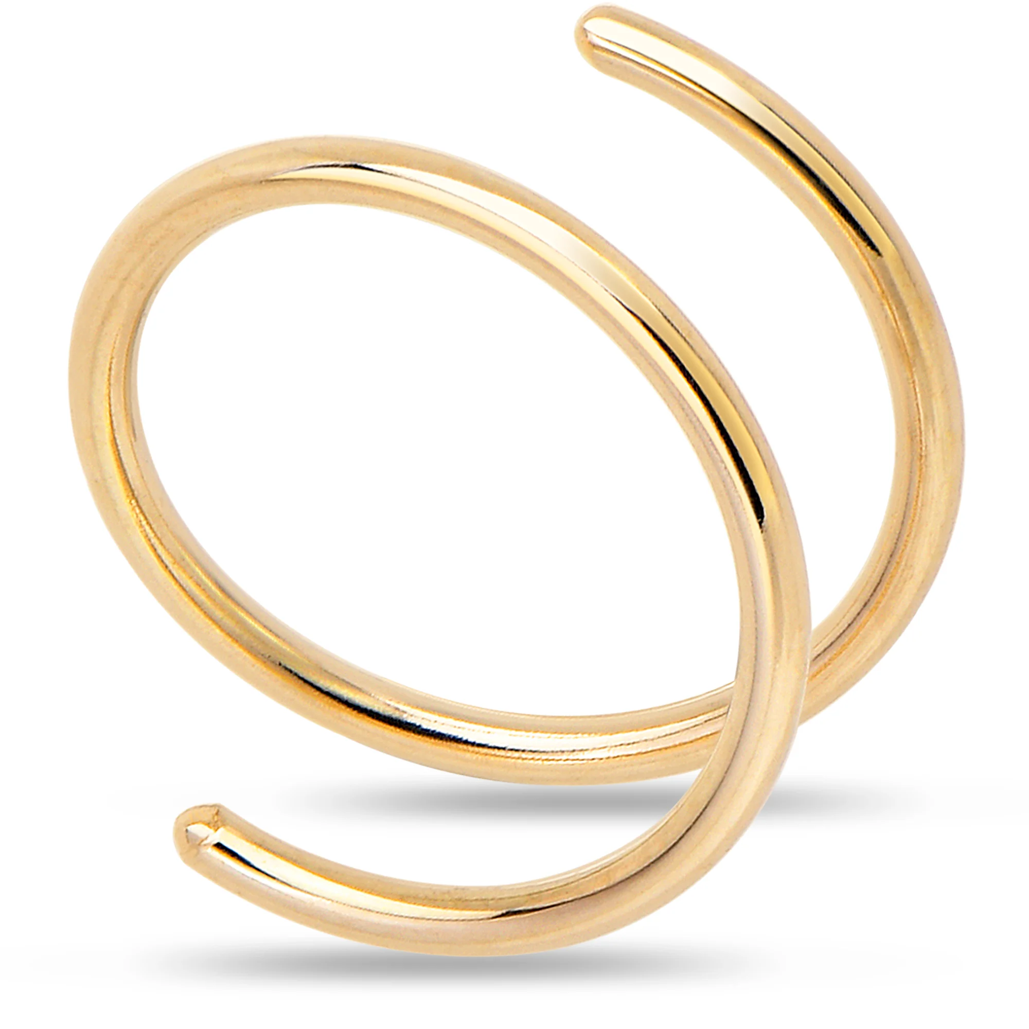 Double Hoop Nose 14k Yellow Gold Filled Spiral Nose Ring - Image 24