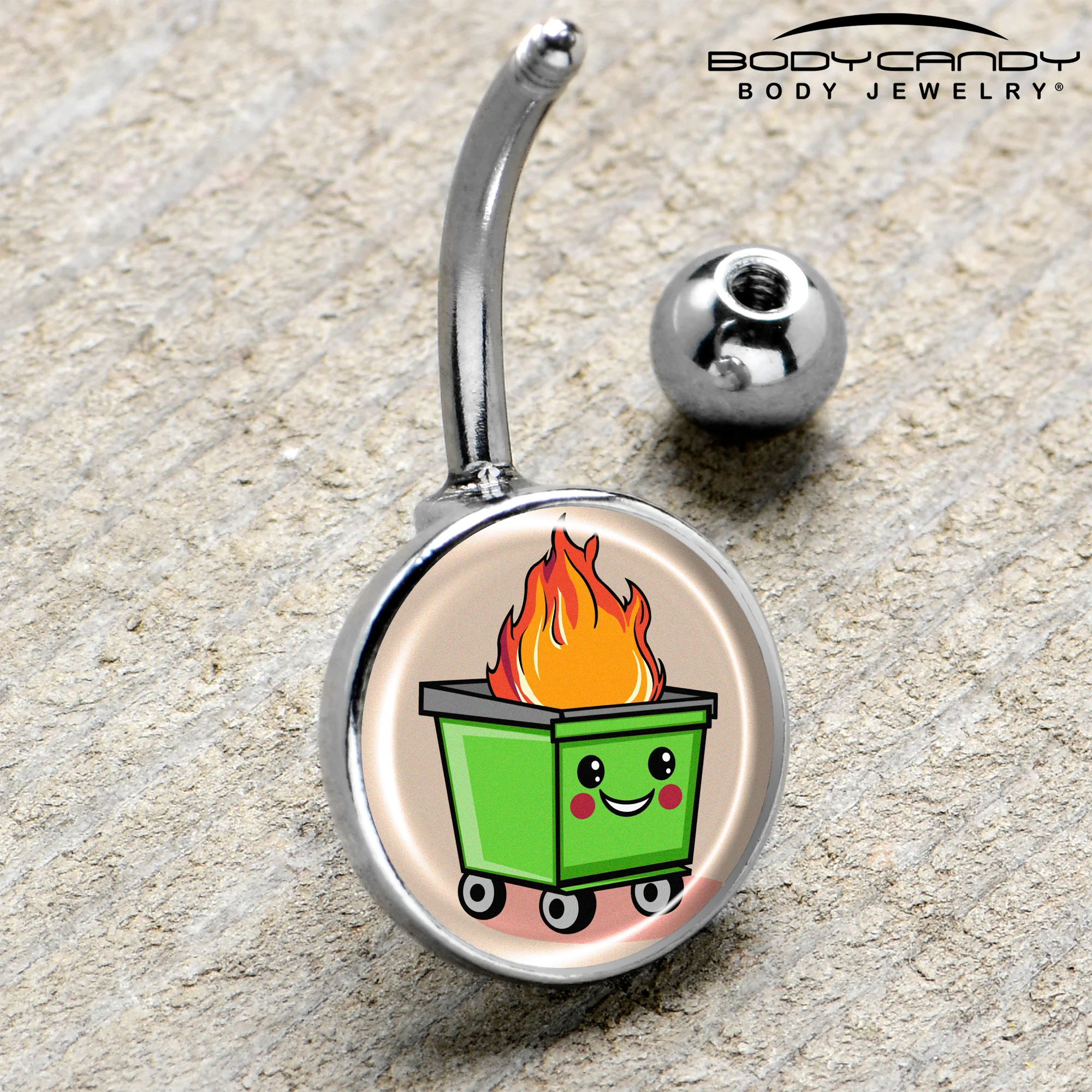 Dumpster Fire Belly Ring by Onyx O - Image 4