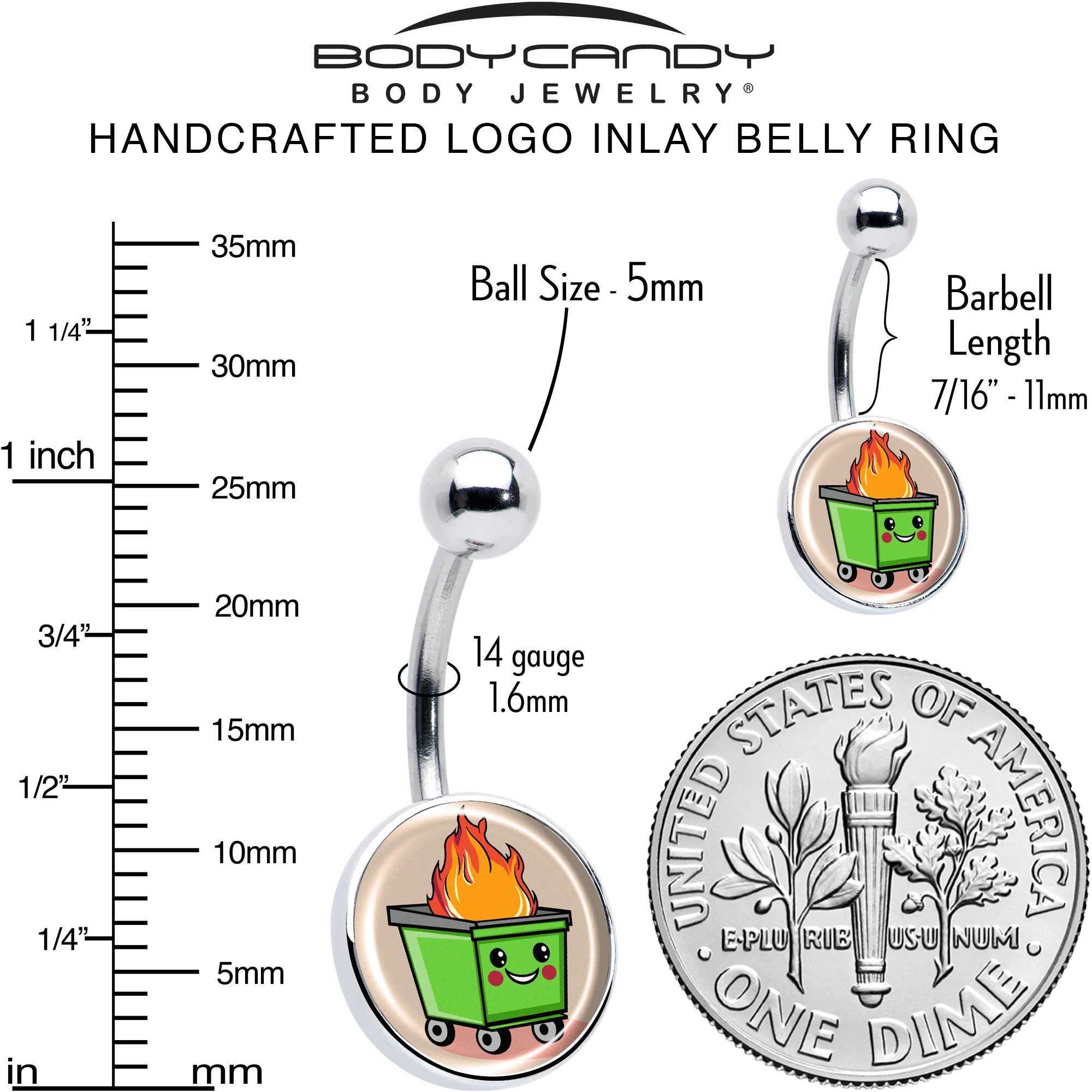 Dumpster Fire Belly Ring by Onyx O - Image 6