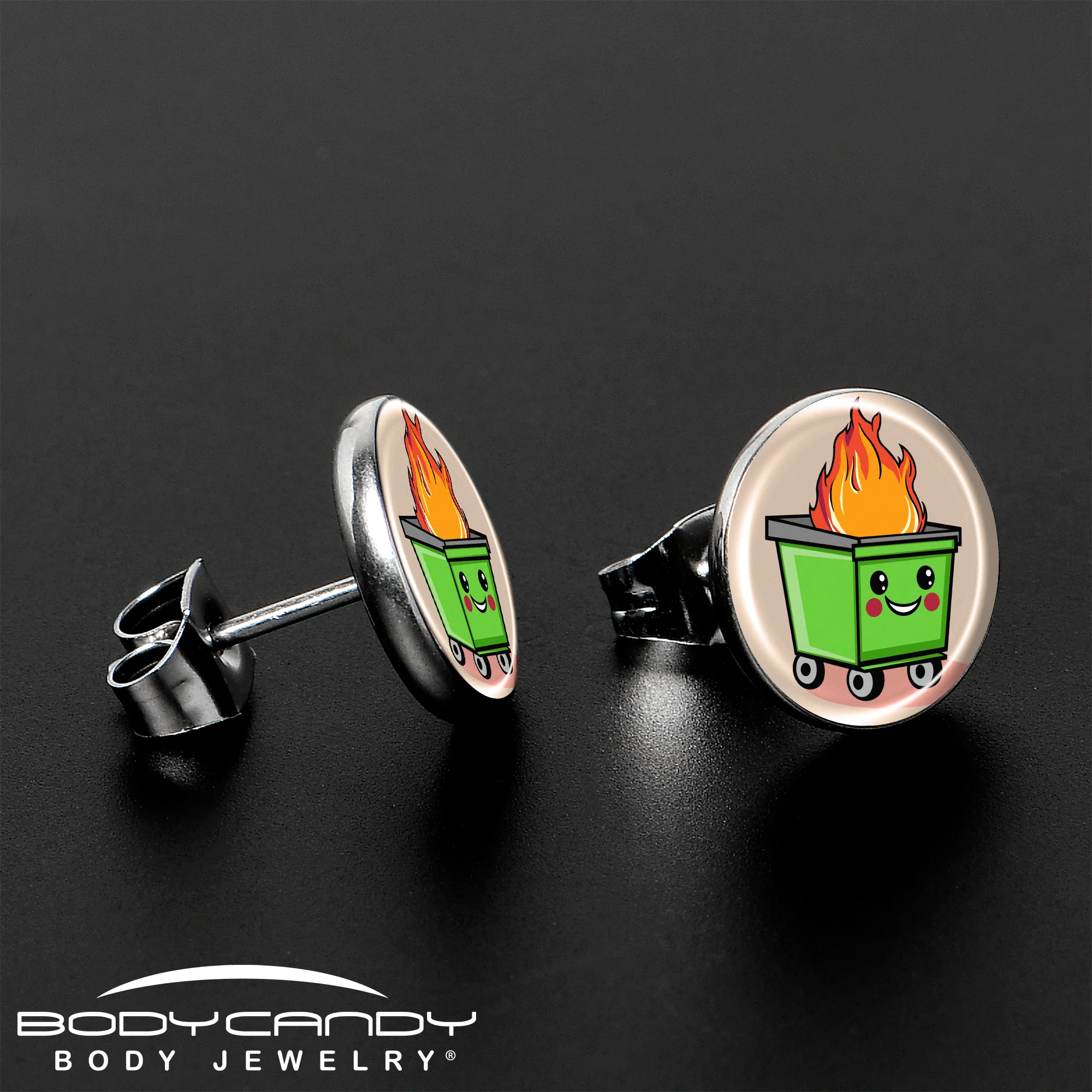 Dumpster Fire Stud Earrings by Onyx O - Image 3