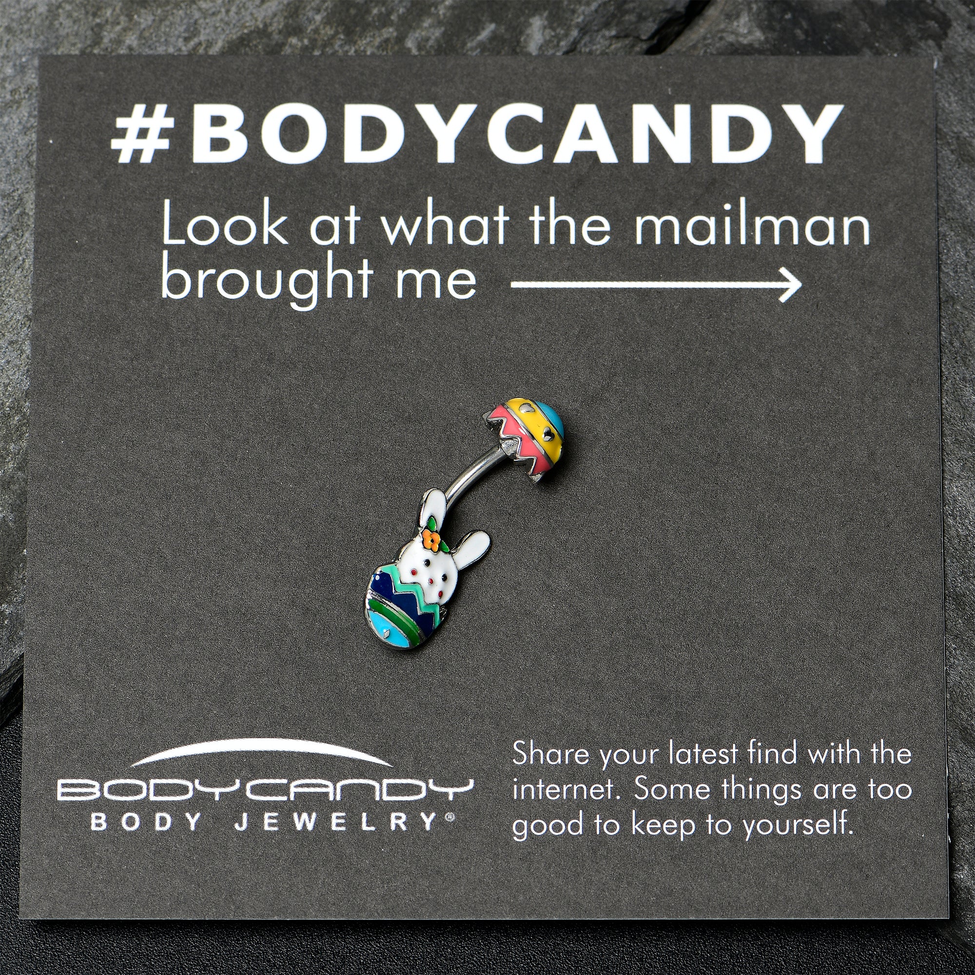 Easter Egg Bunny Double Mount Belly Ring - Image 7