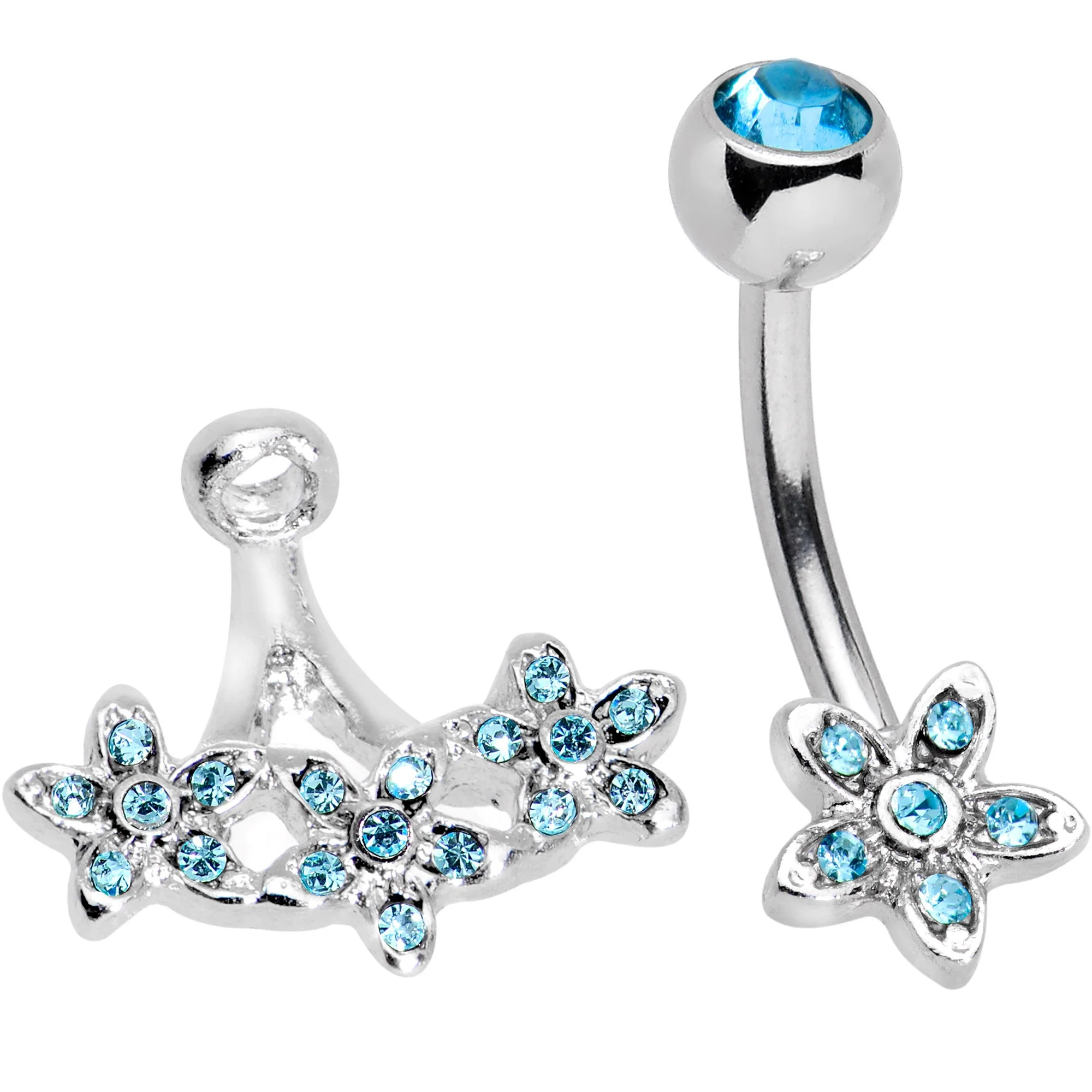 Field of Flowers Dangle Belly Ring - Image 4